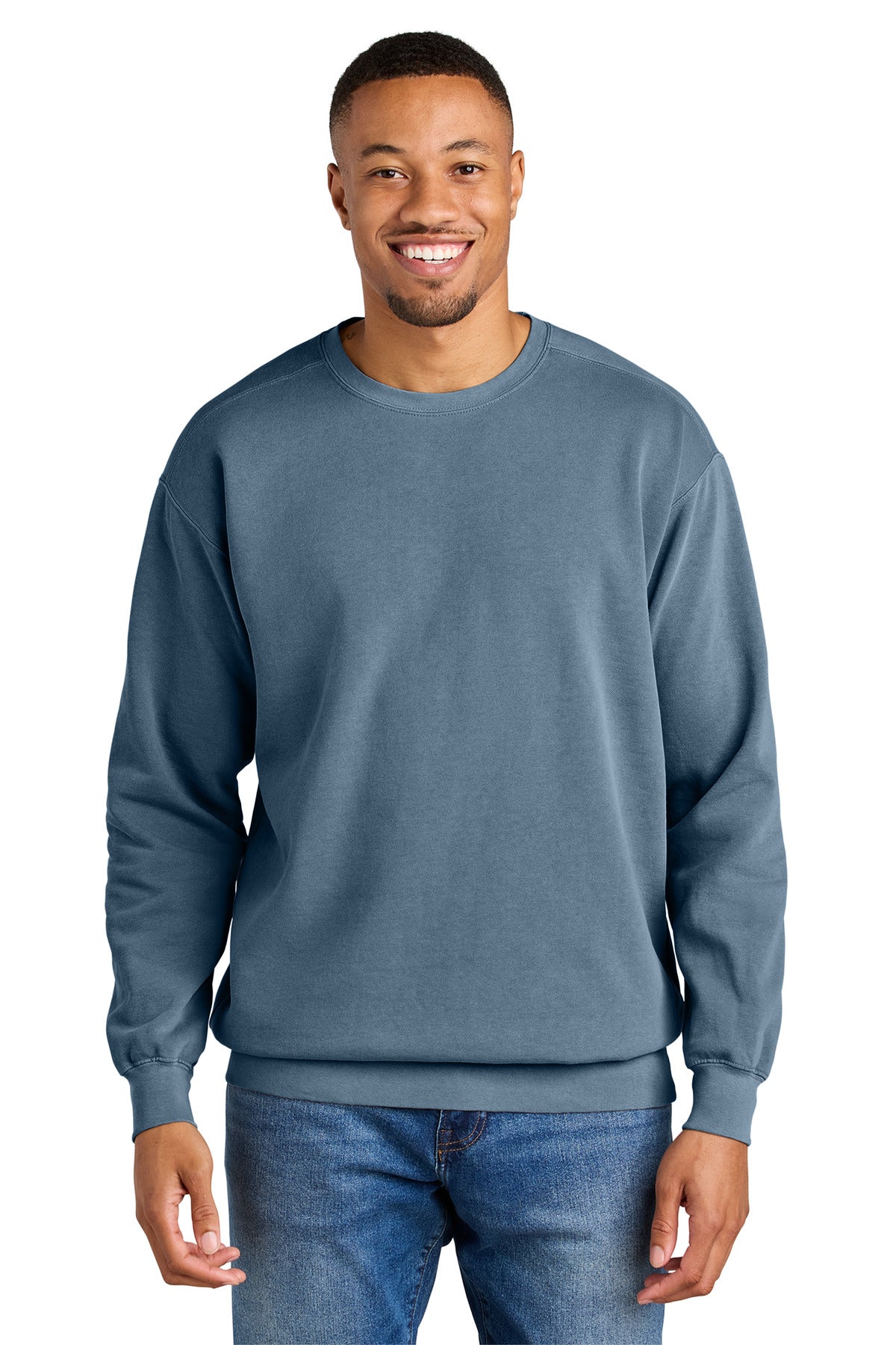 Custom Blue Jean Ring Spun Crewneck 1566, personalized by SanCanDo Swag in Argyle, TX