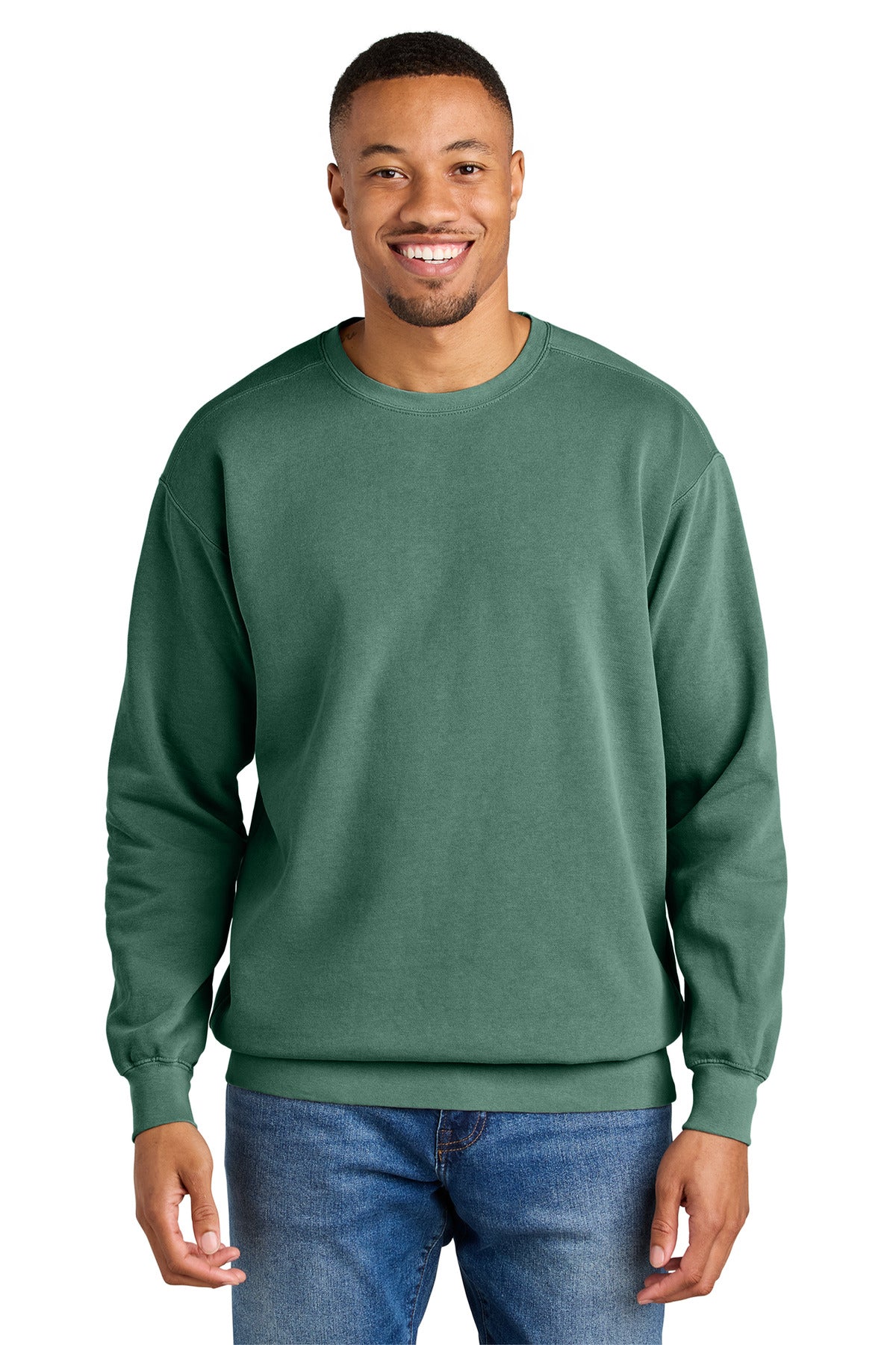 Custom Light Green Ring Spun Crewneck 1566, personalized by SanCanDo Swag in Argyle, TX
