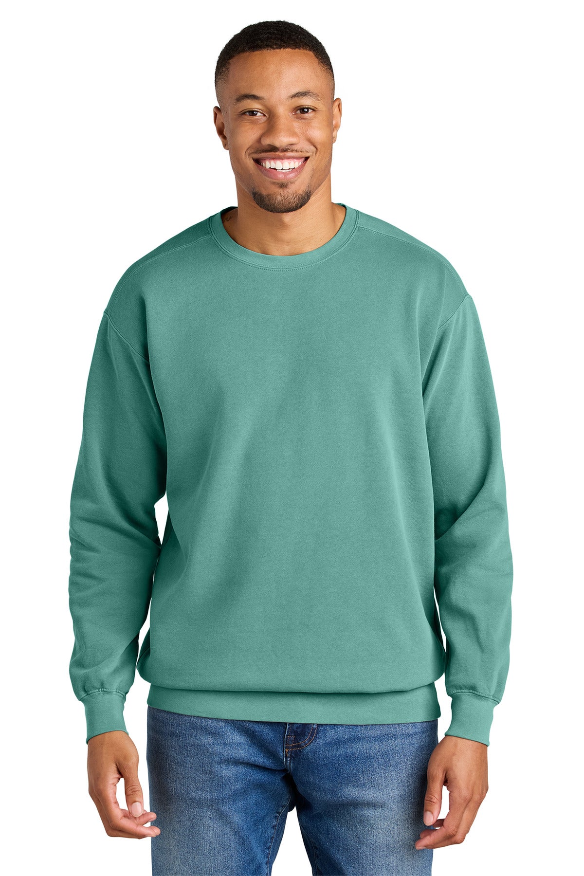 Custom Seafoam Ring Spun Crewneck 1566, personalized by SanCanDo Swag in Argyle, TX
