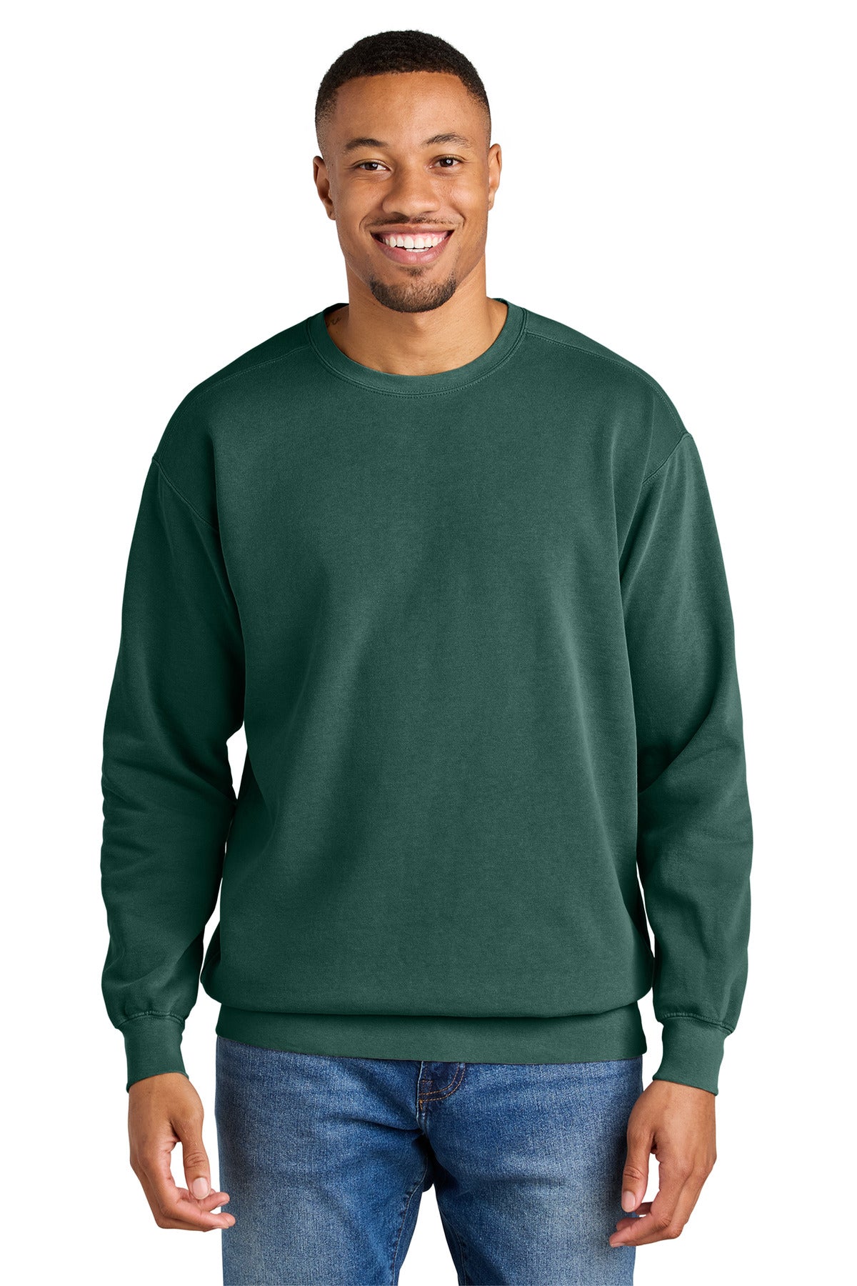 Custom Blue Spruce Ring Spun Crewneck 1566, personalized by SanCanDo Swag in Argyle, TX