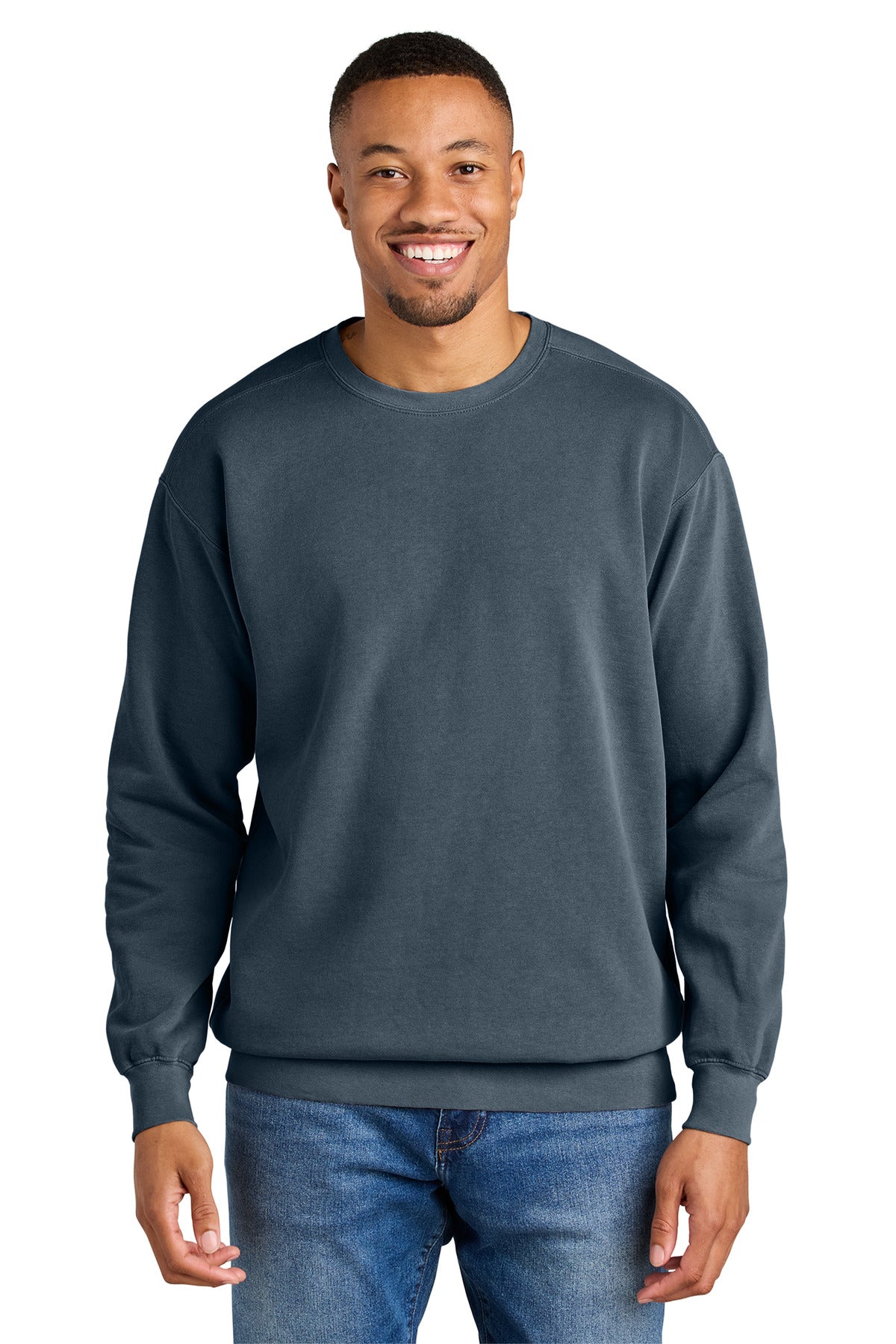 Custom Denim Ring Spun Crewneck 1566, personalized by SanCanDo Swag in Argyle, TX