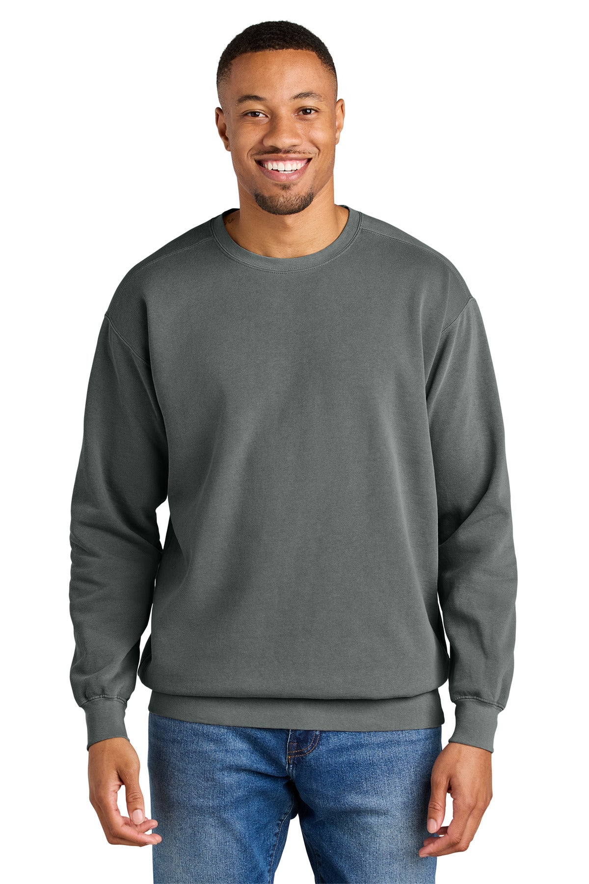 Custom Grey Ring Spun Crewneck 1566, personalized by SanCanDo Swag in Argyle, TX