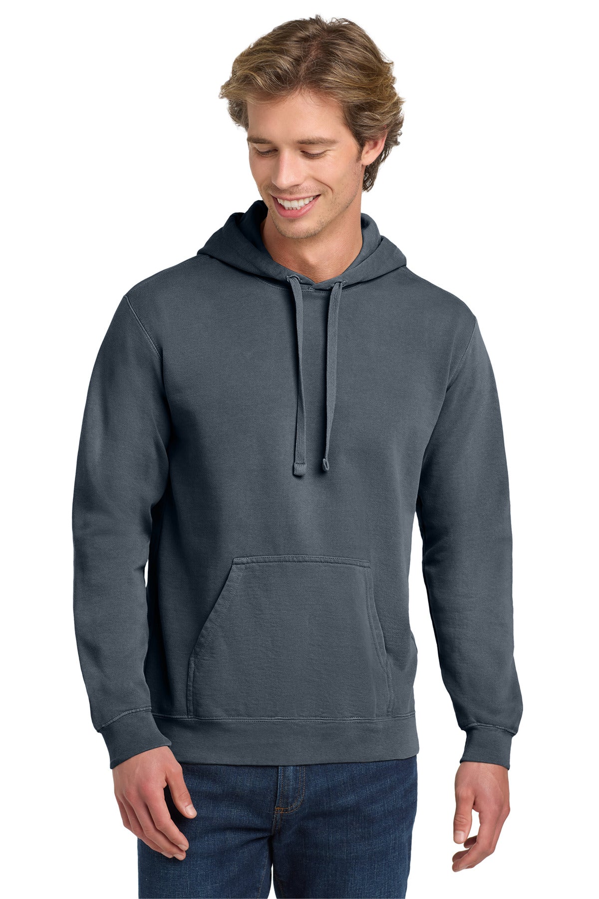 Custom Denim Ring Spun Hoodie 1567, personalized by SanCanDo Swag in Argyle, TX