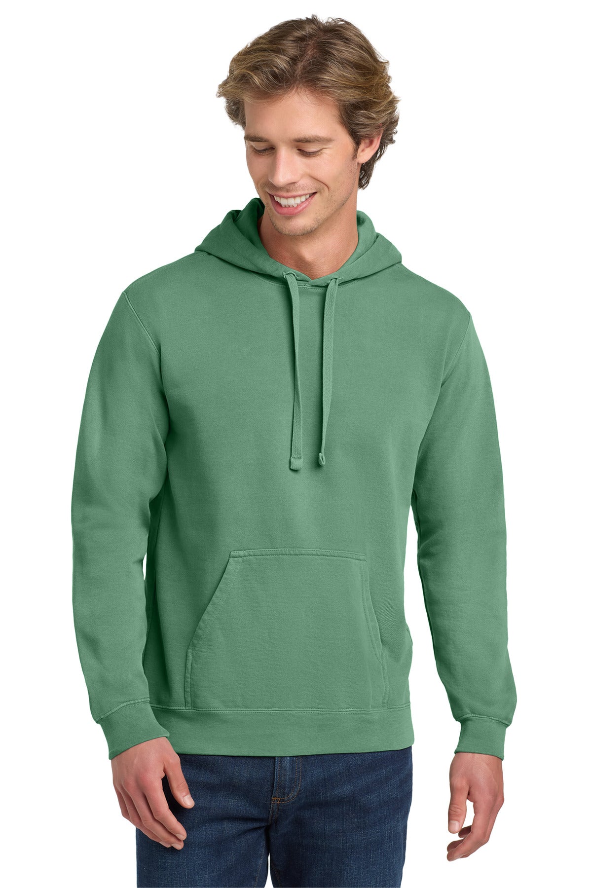 Custom Light Green Ring Spun Hoodie 1567, personalized by SanCanDo Swag in Argyle, TX