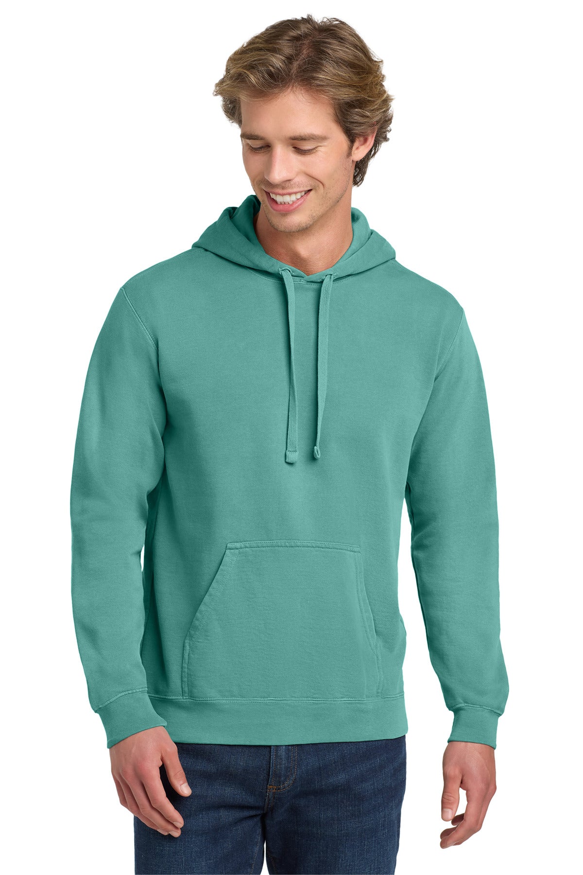 Custom Seafoam Ring Spun Hoodie 1567, personalized by SanCanDo Swag in Argyle, TX