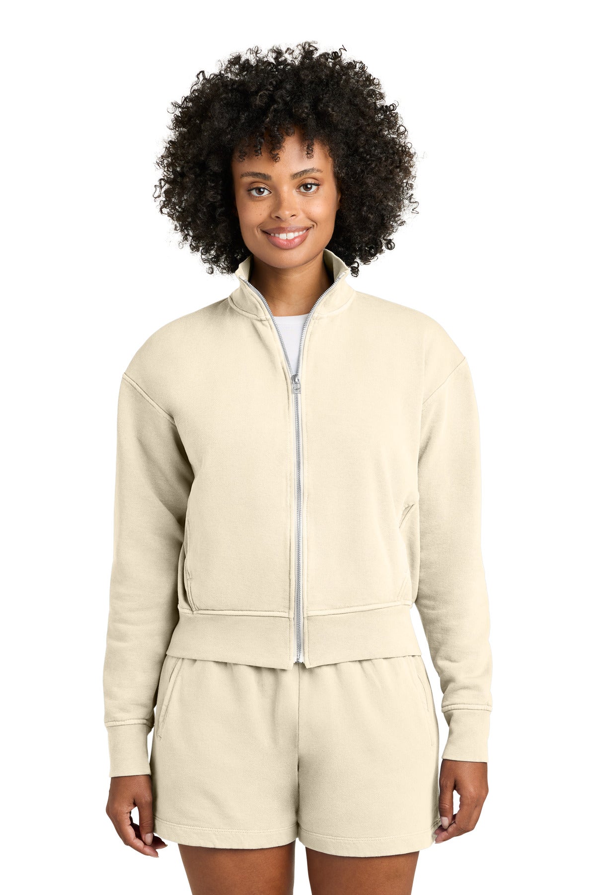 Custom Ivory Women's Full-Zip Jacket 1570L, personalized by SanCanDo Swag in Argyle, TX