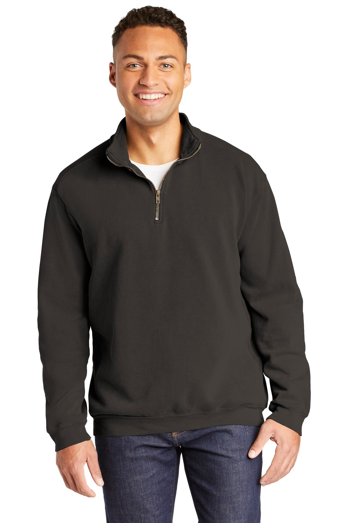 Custom Pepper Ring Spun 1/4-Zip Sweatshirt 1580, personalized by SanCanDo Swag in Argyle, TX