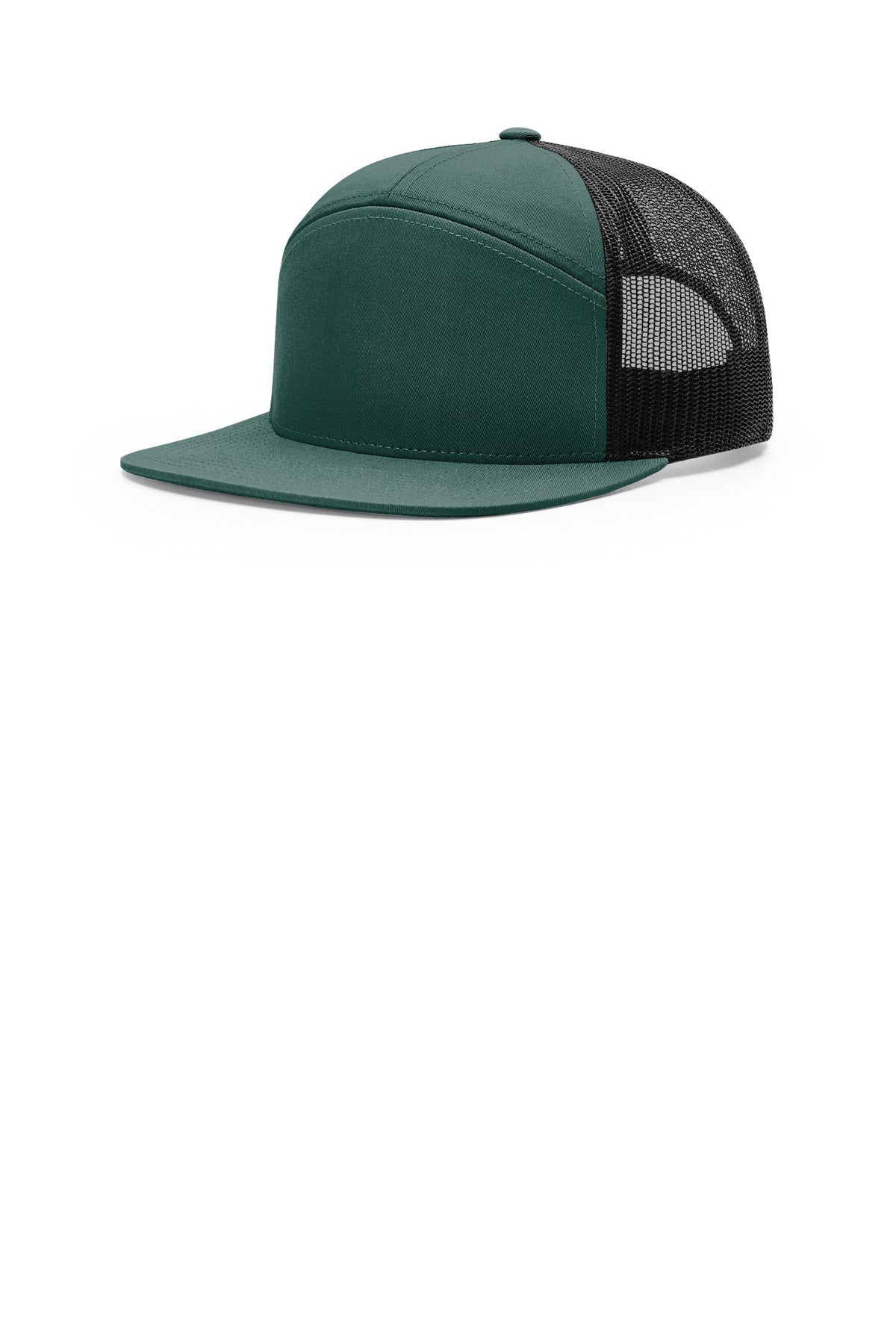 Custom Dark Green/ Black 7-Panel Trucker 168, personalized by SanCanDo Swag in Argyle, TX