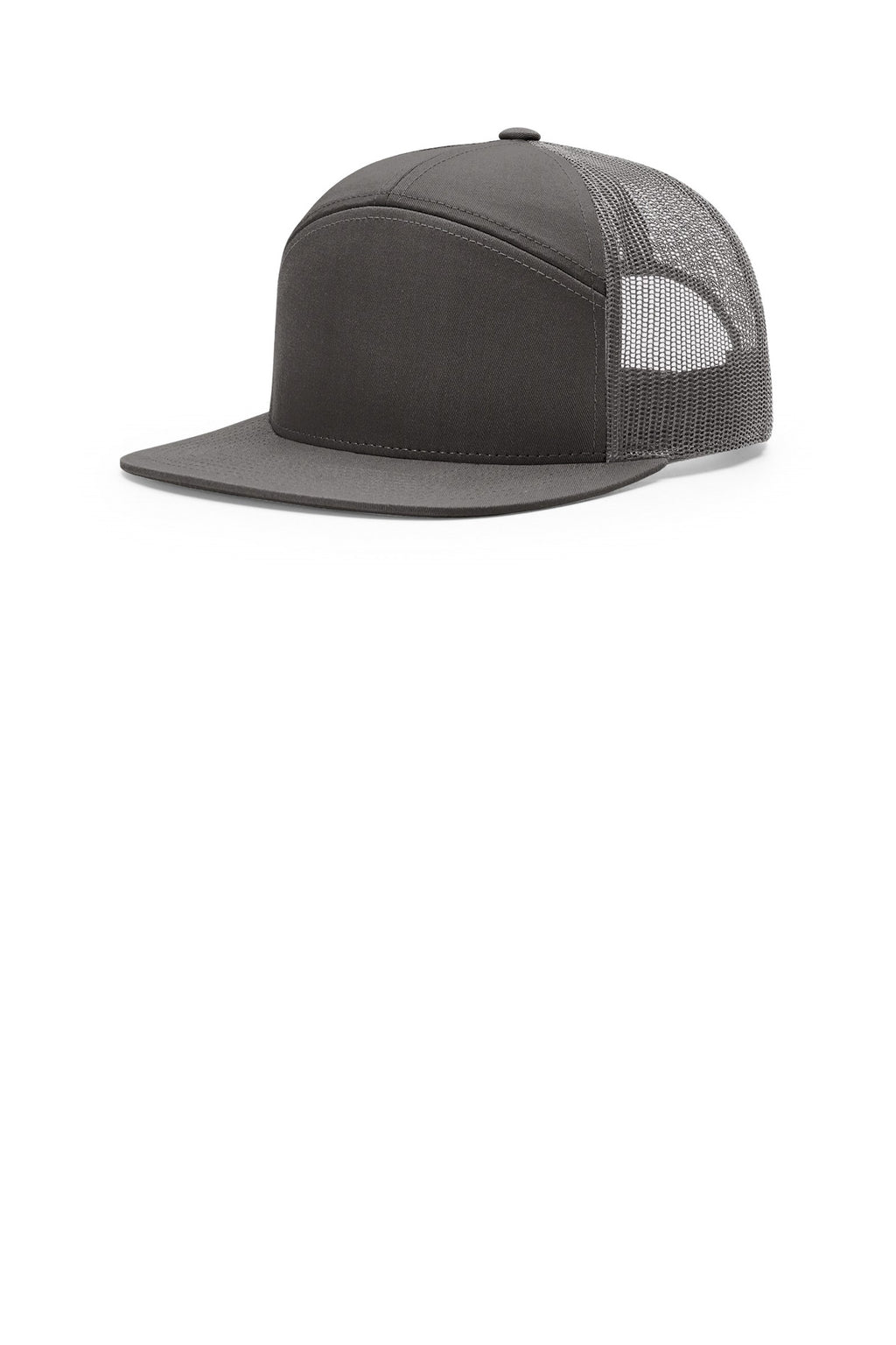Custom Charcoal 7-Panel Trucker 168, personalized by SanCanDo Swag in Argyle, TX