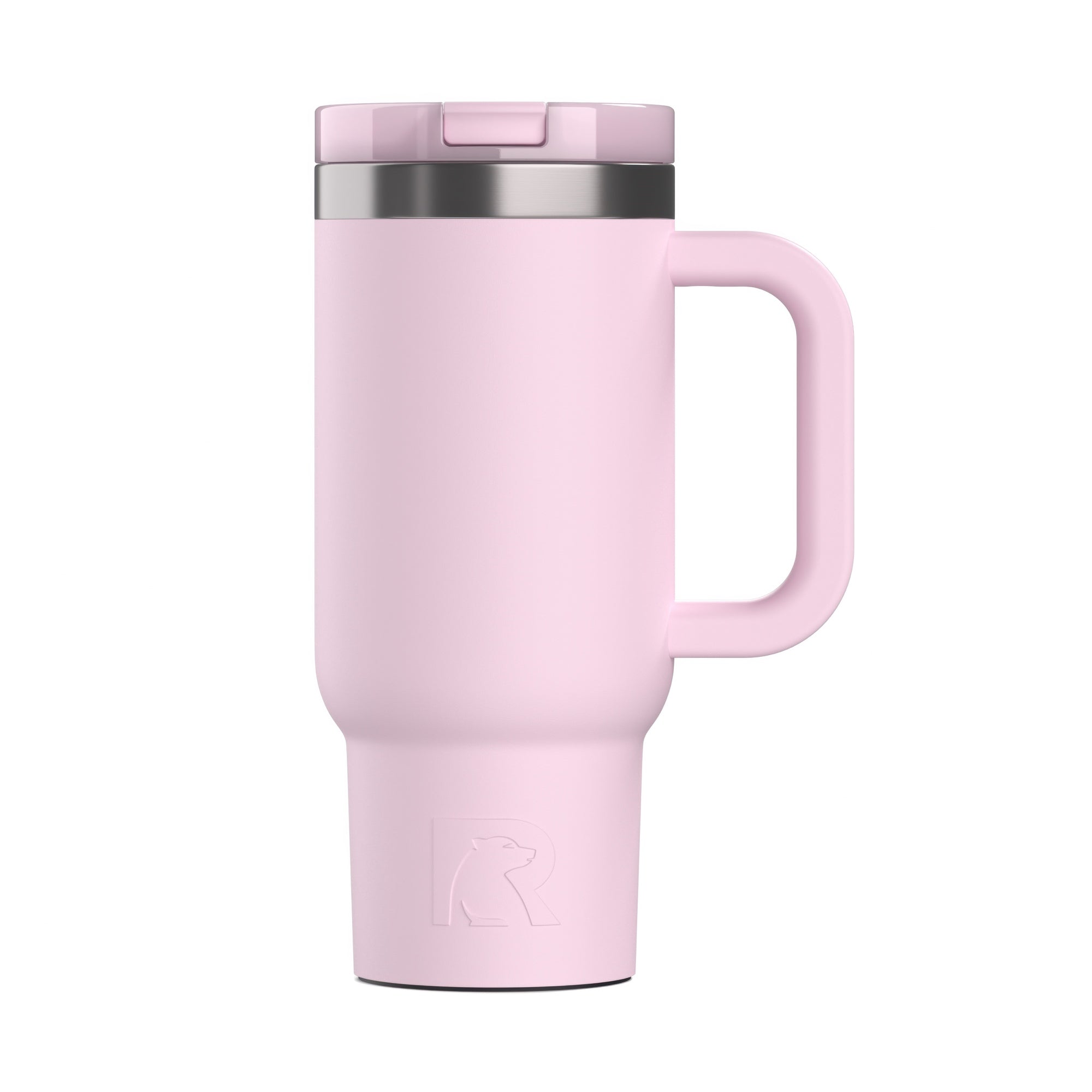 Custom Pale Pink RTIC 16 oz Little Road Trip Tumbler, personalized by SanCanDo Swag in Argyle, TX