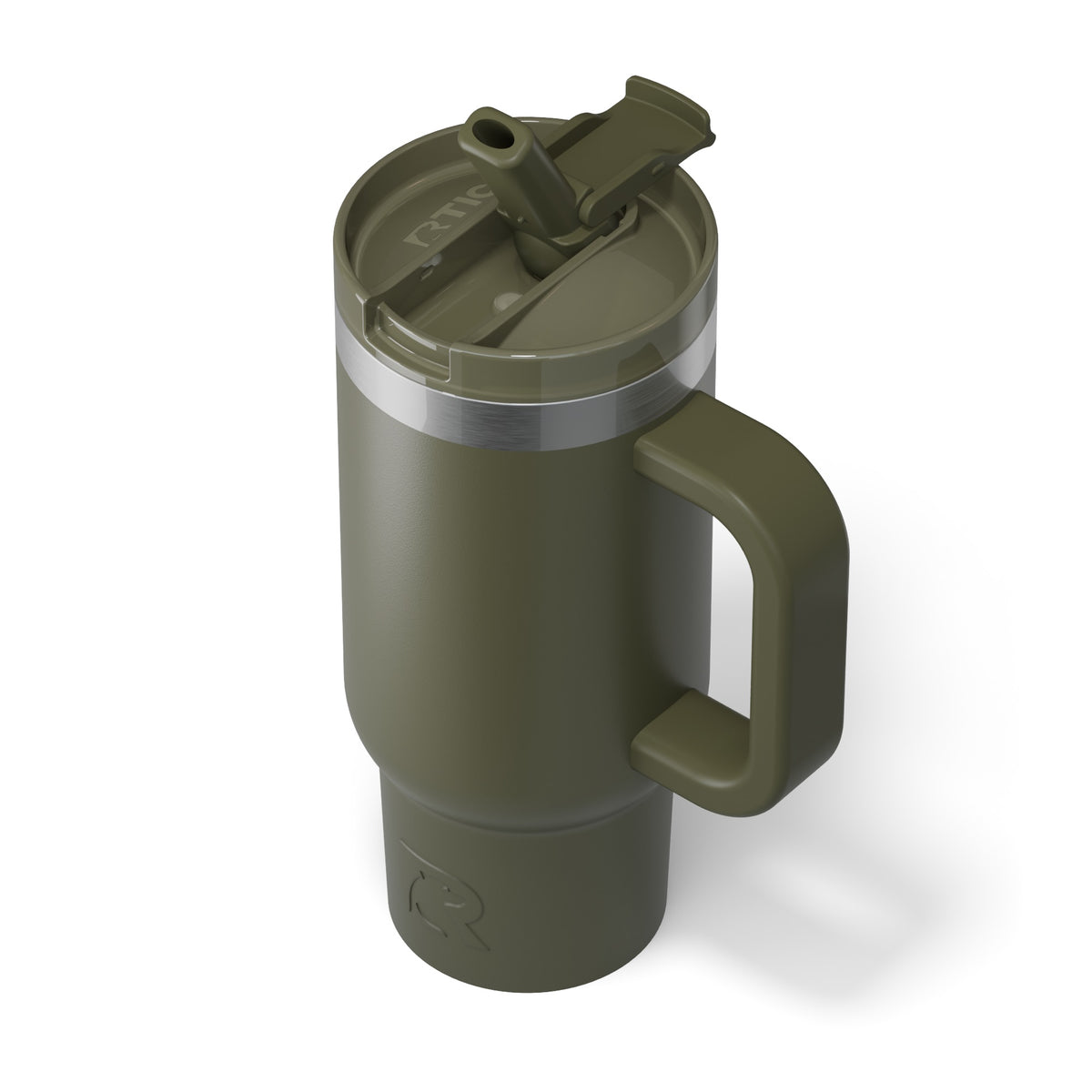 Custom RTIC 16 oz Little Road Trip Tumbler in Olive, personalized by SanCanDo Swag in Argyle, TX