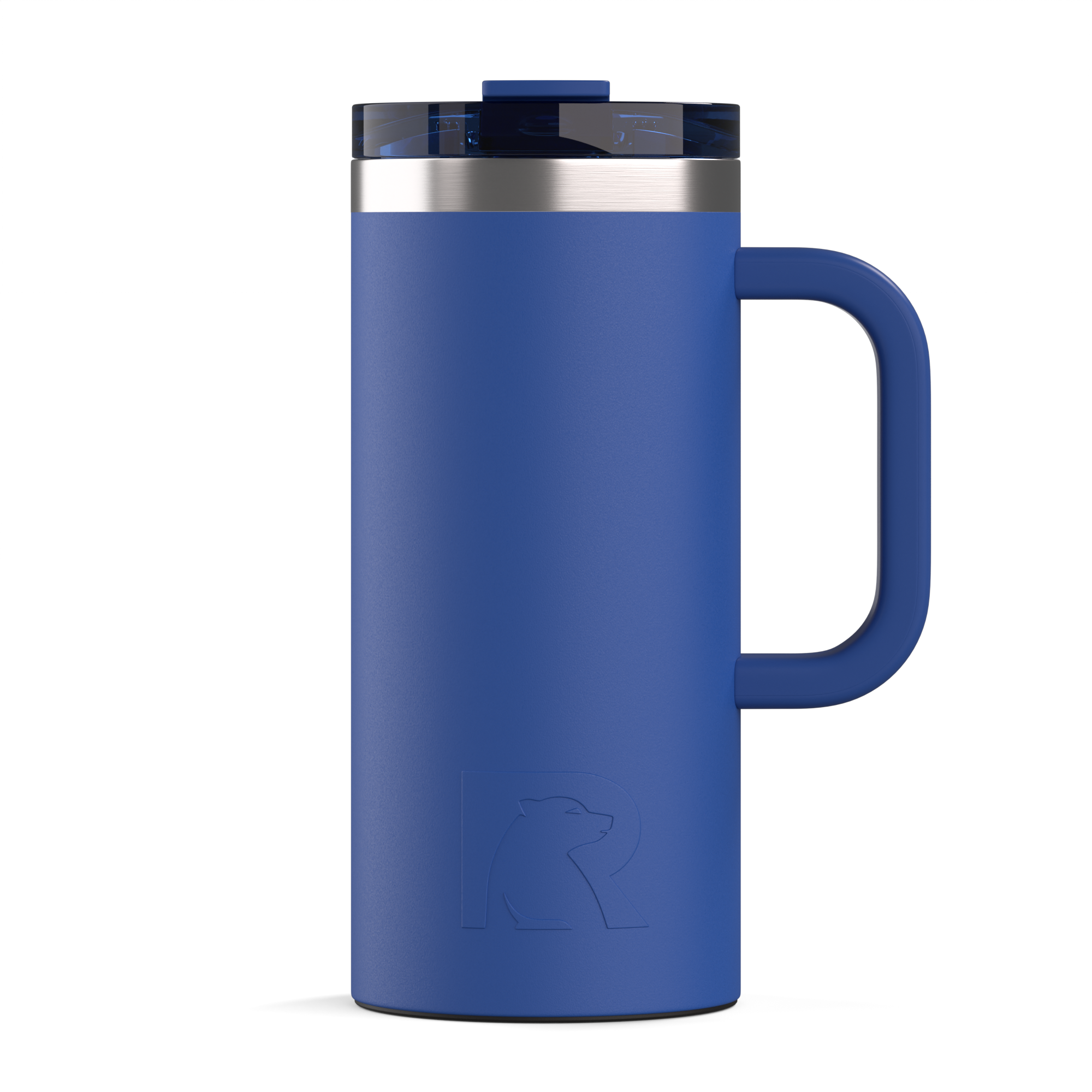 Custom Cobalt RTIC 16 oz Road Trip Travel Mug, personalized by SanCanDo Swag in Argyle, TX