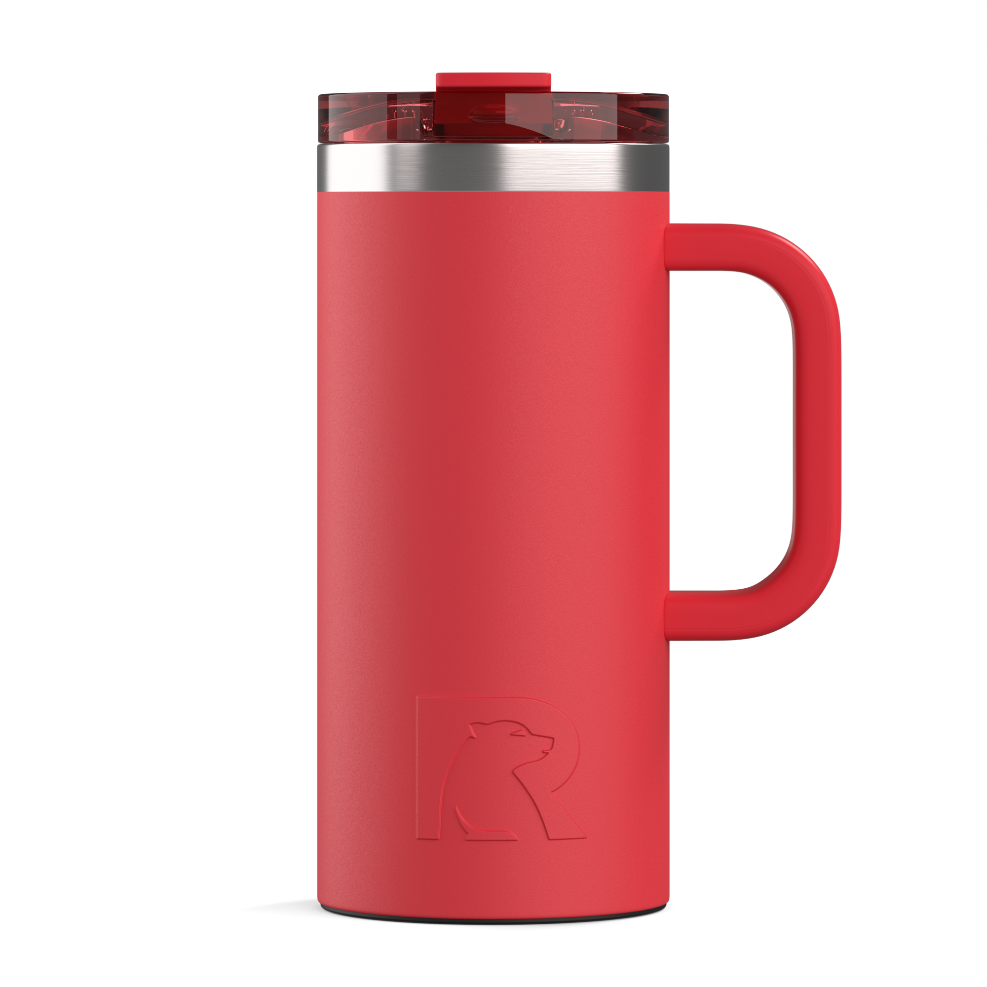 Custom Flag Red RTIC 16 oz Road Trip Travel Mug, personalized by SanCanDo Swag in Argyle, TX