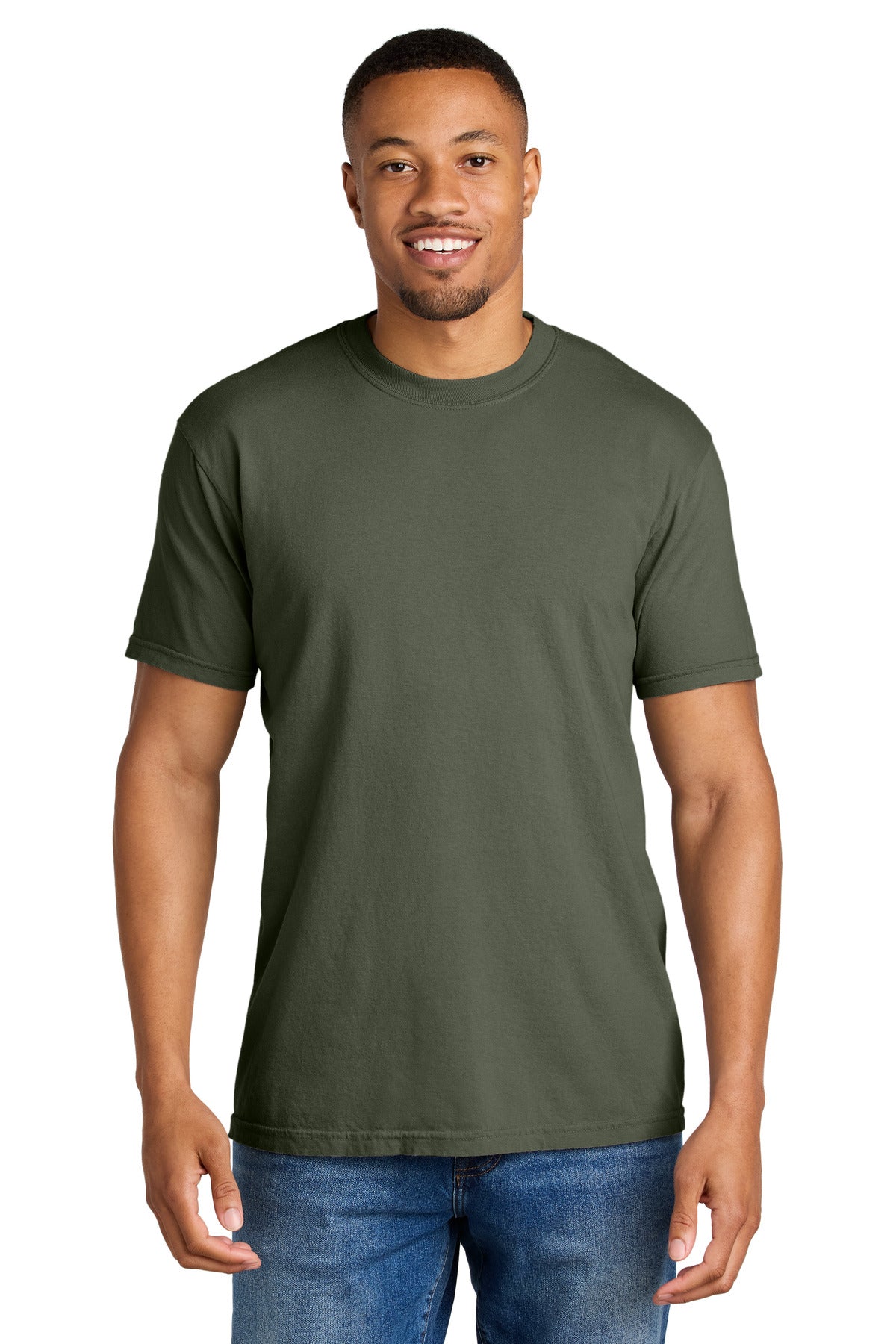 Custom Moss Heavyweight Tee 1717, personalized by SanCanDo Swag in Argyle, TX