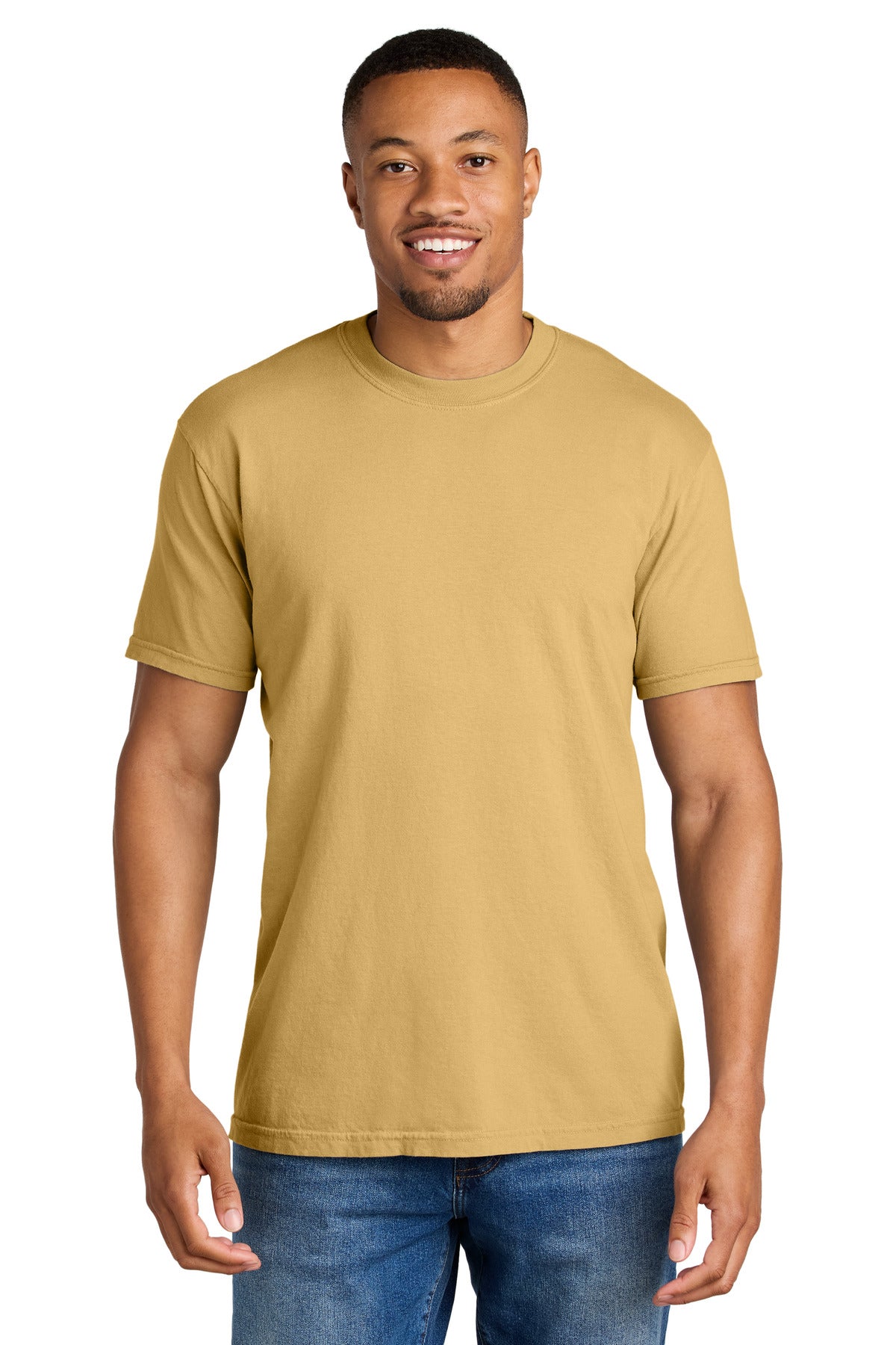 Custom Mustard Heavyweight Tee 1717, personalized by SanCanDo Swag in Argyle, TX