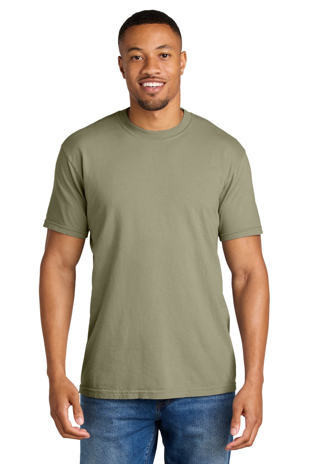 Custom Khaki Heavyweight Tee 1717, personalized by SanCanDo Swag in Argyle, TX