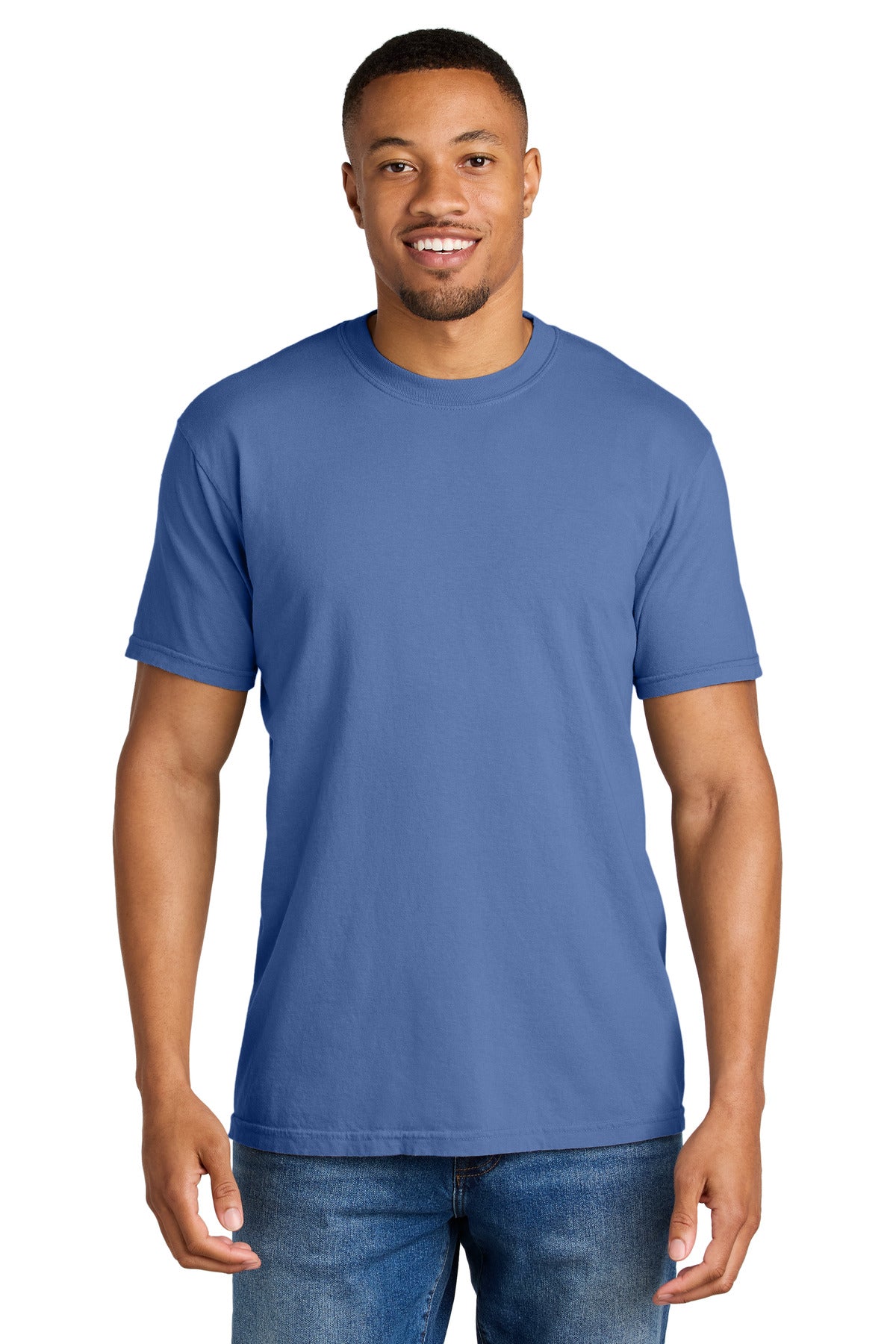 Custom Periwinkle Heavyweight Tee 1717, personalized by SanCanDo Swag in Argyle, TX