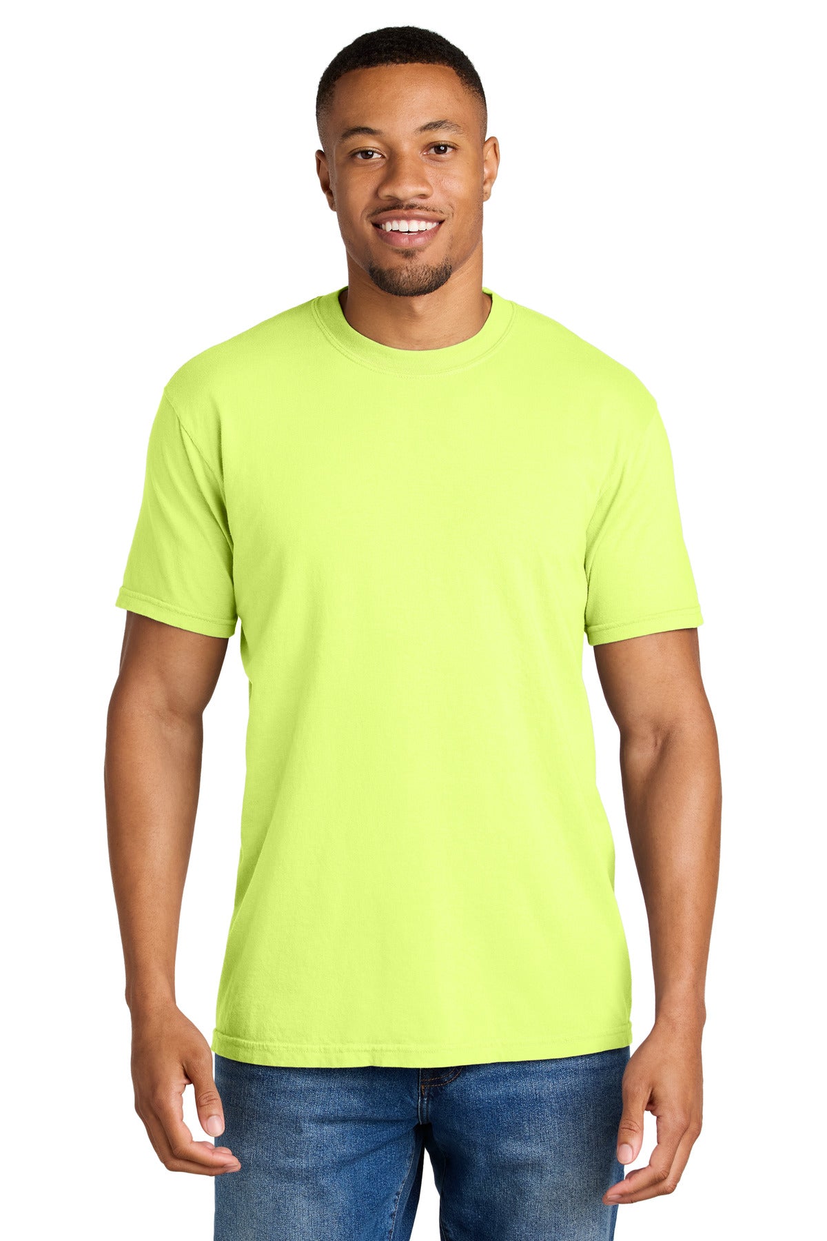 Custom Neon Lemon Heavyweight Tee 1717, personalized by SanCanDo Swag in Argyle, TX