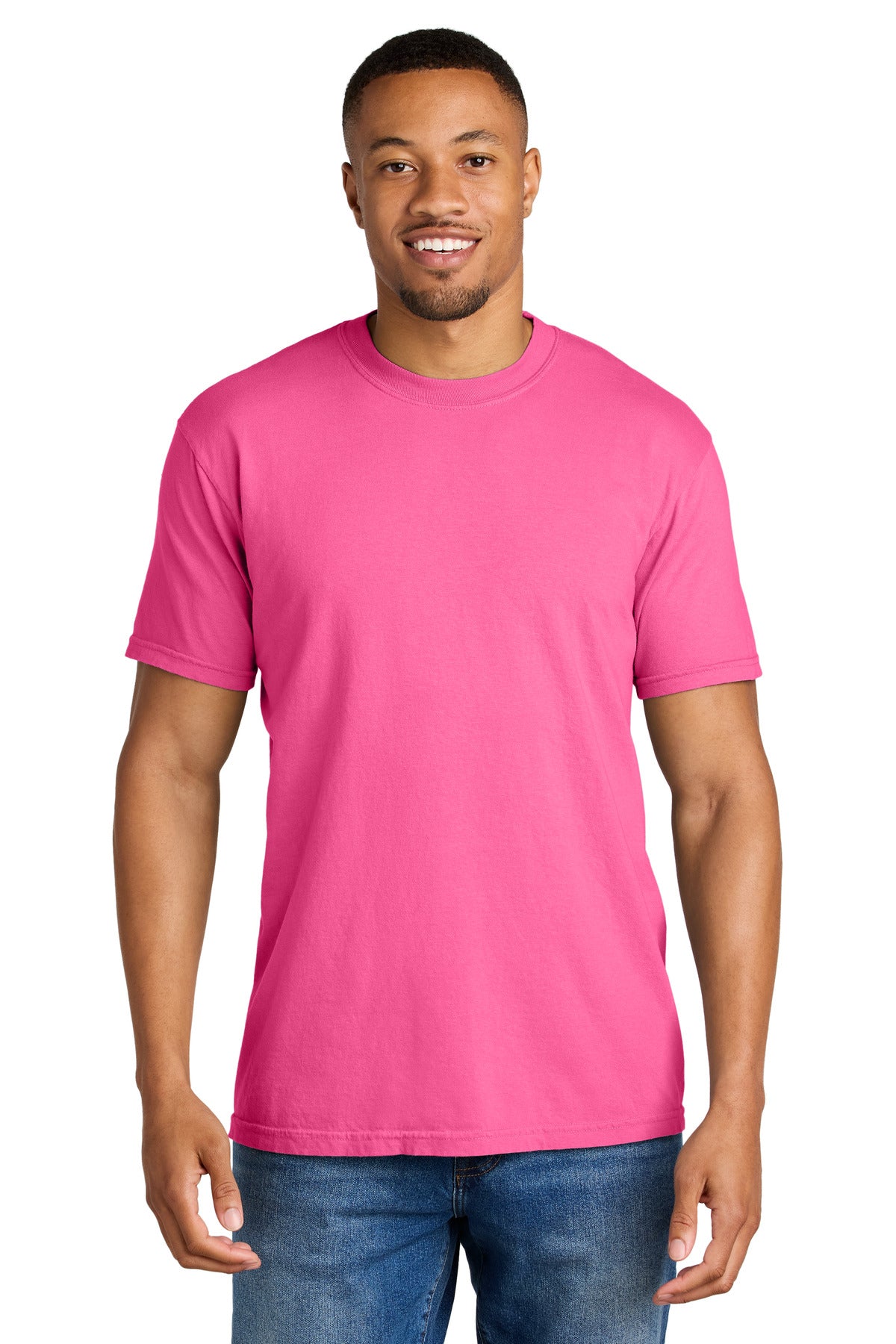Custom Neon Pink Heavyweight Tee 1717, personalized by SanCanDo Swag in Argyle, TX