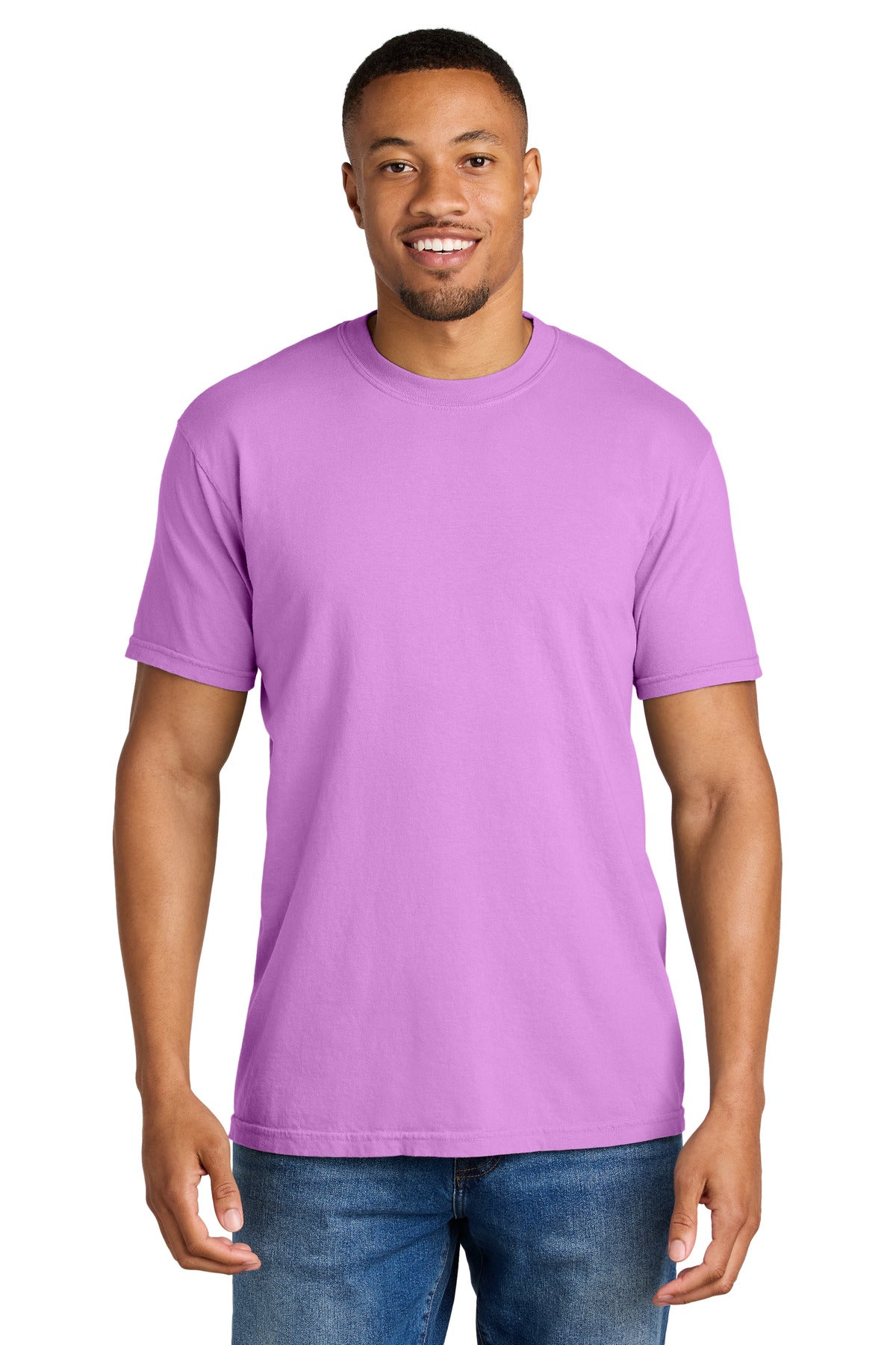 Custom Neon Violet Heavyweight Tee 1717, personalized by SanCanDo Swag in Argyle, TX