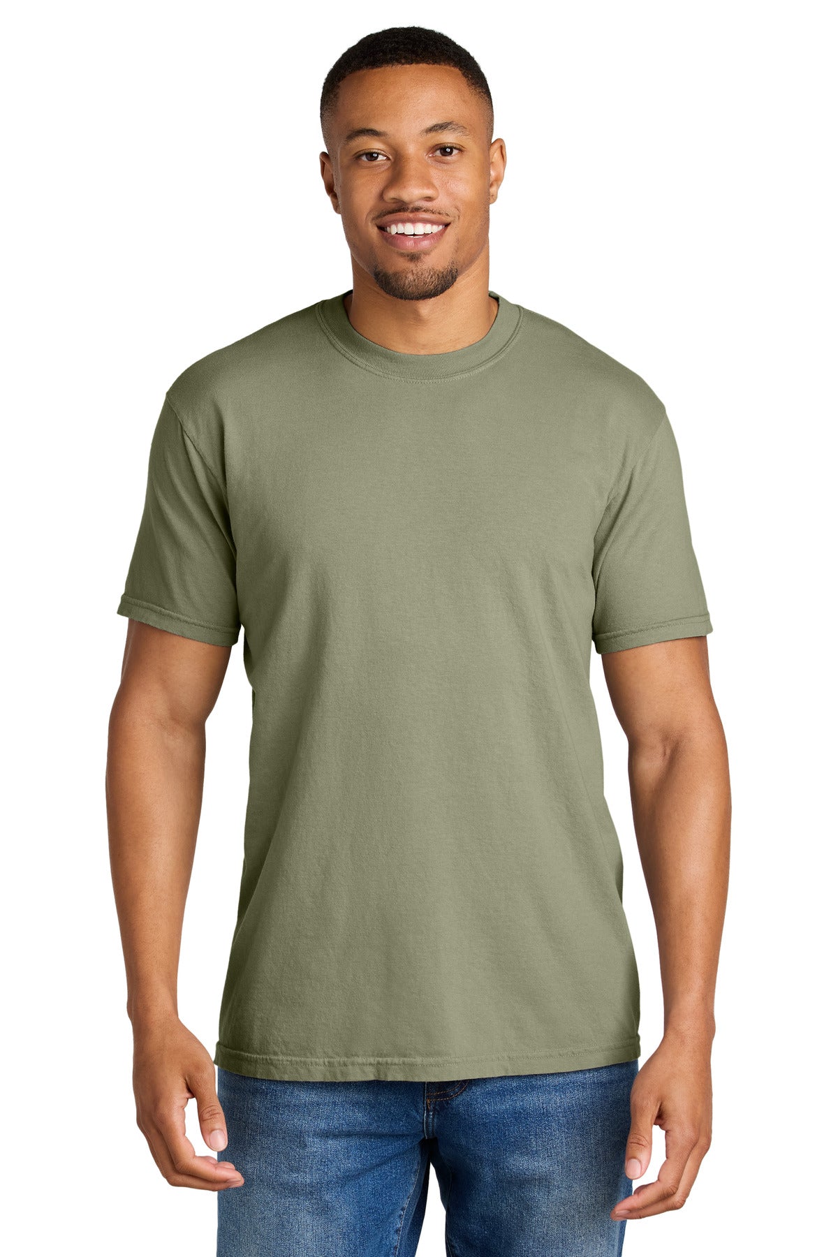 Custom Sandstone Heavyweight Tee 1717, personalized by SanCanDo Swag in Argyle, TX