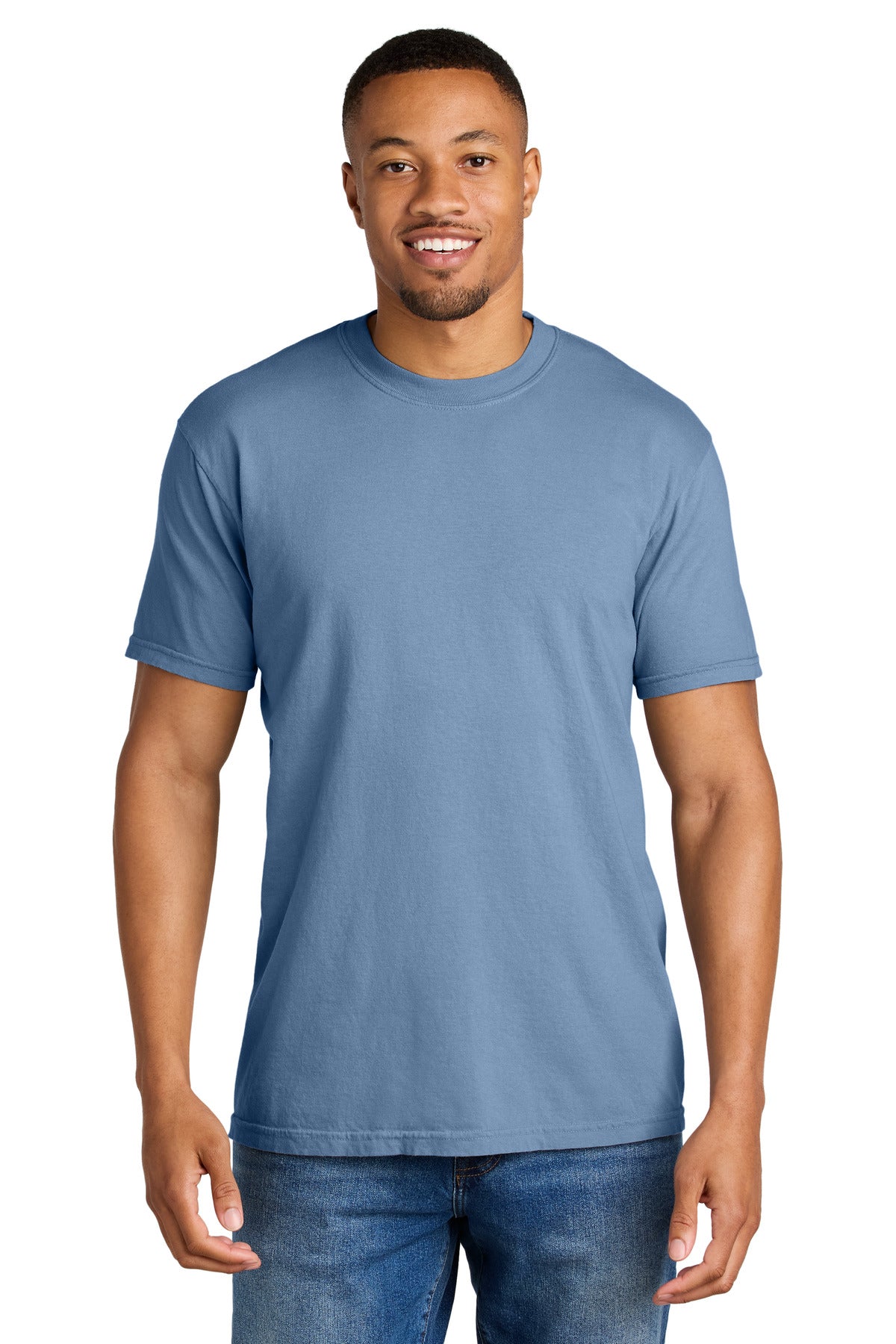 Custom Washed Denim Heavyweight Tee 1717, personalized by SanCanDo Swag in Argyle, TX