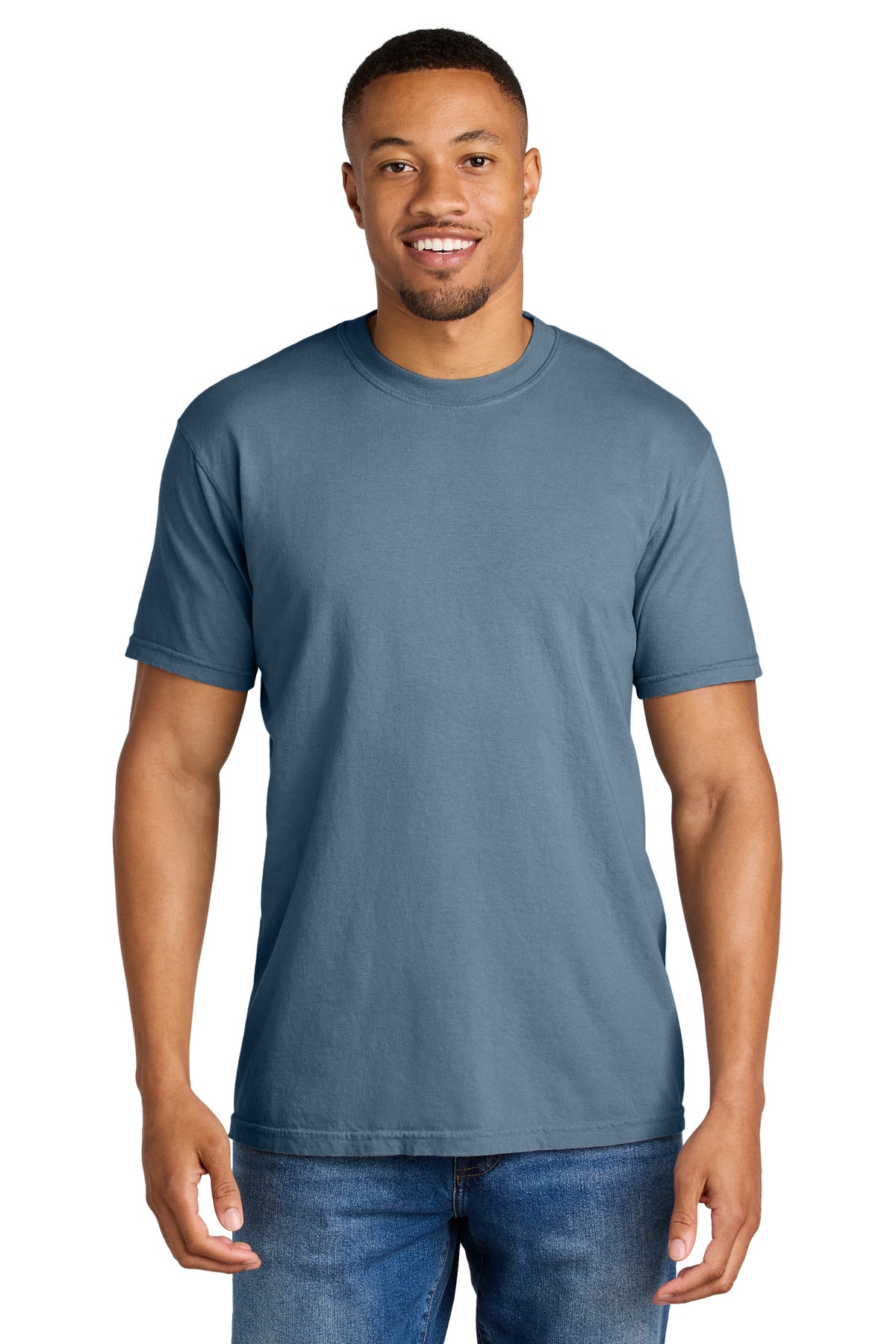 Custom Blue Jean Heavyweight Tee 1717, personalized by SanCanDo Swag in Argyle, TX