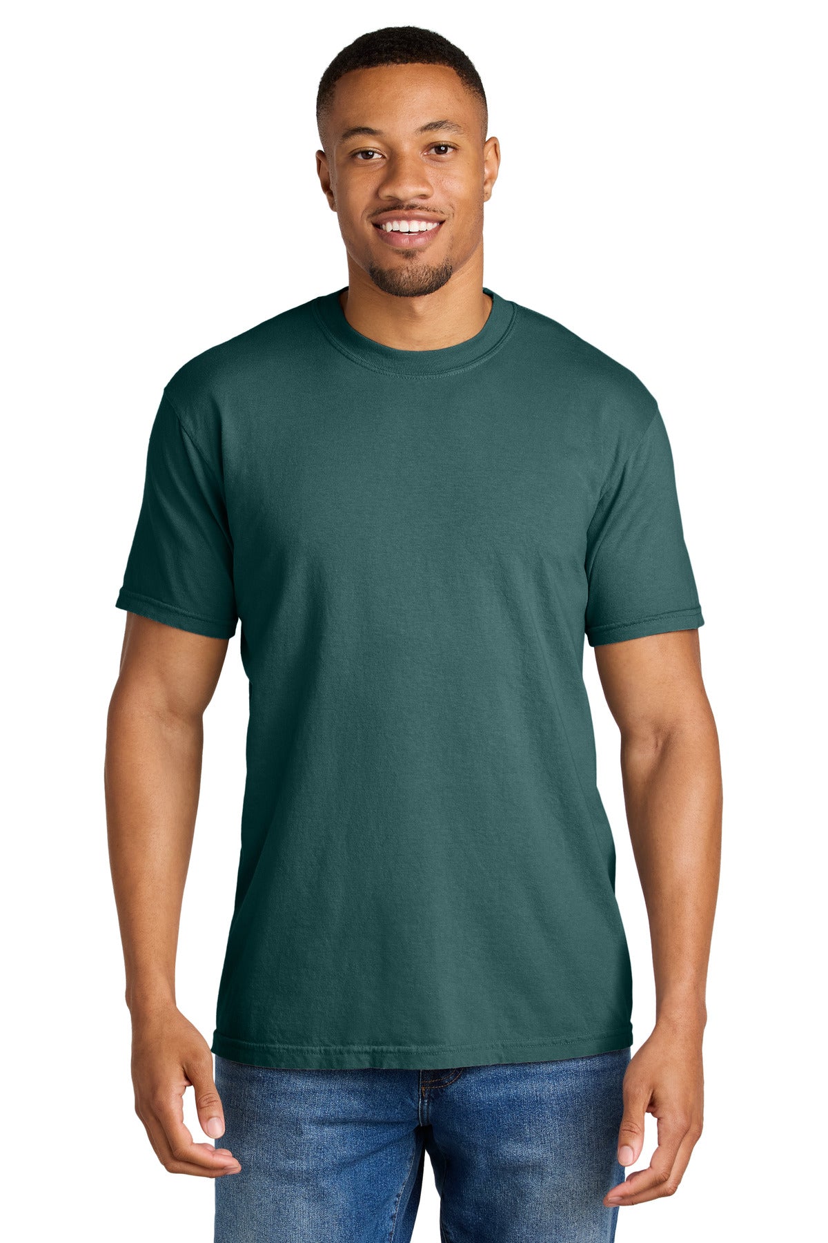 Custom Blue Spruce Heavyweight Tee 1717, personalized by SanCanDo Swag in Argyle, TX