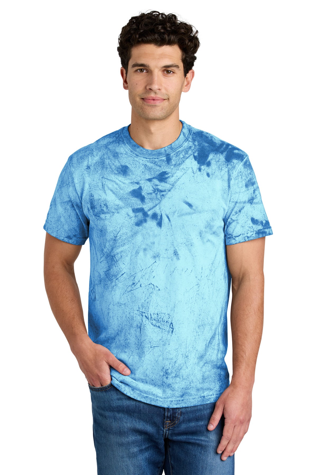 Custom Fiji Blue Heavyweight Color Blast Tee 1745, personalized by SanCanDo Swag in Argyle, TX