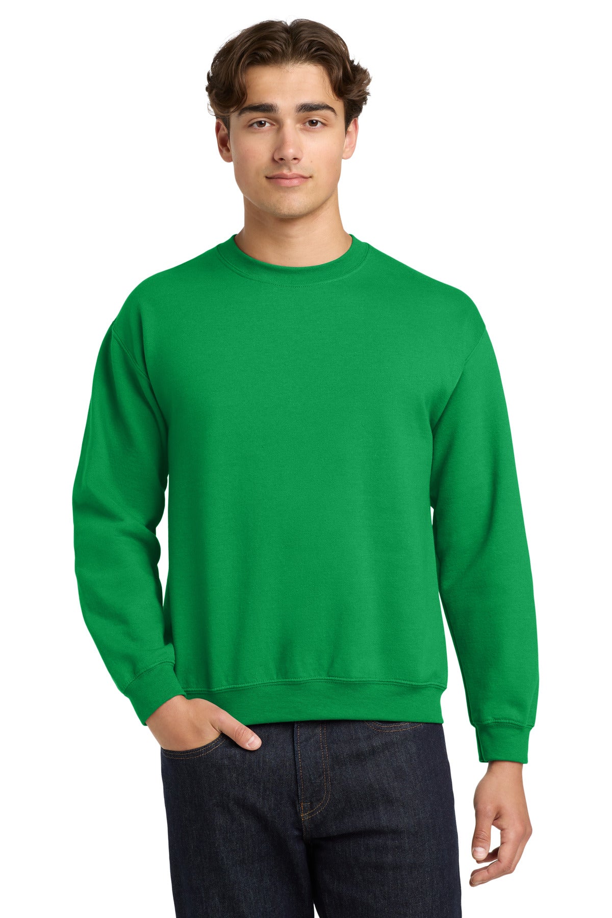 Custom Irish Green Heavy Blend Crewneck 18000, personalized by SanCanDo Swag in Argyle, TX