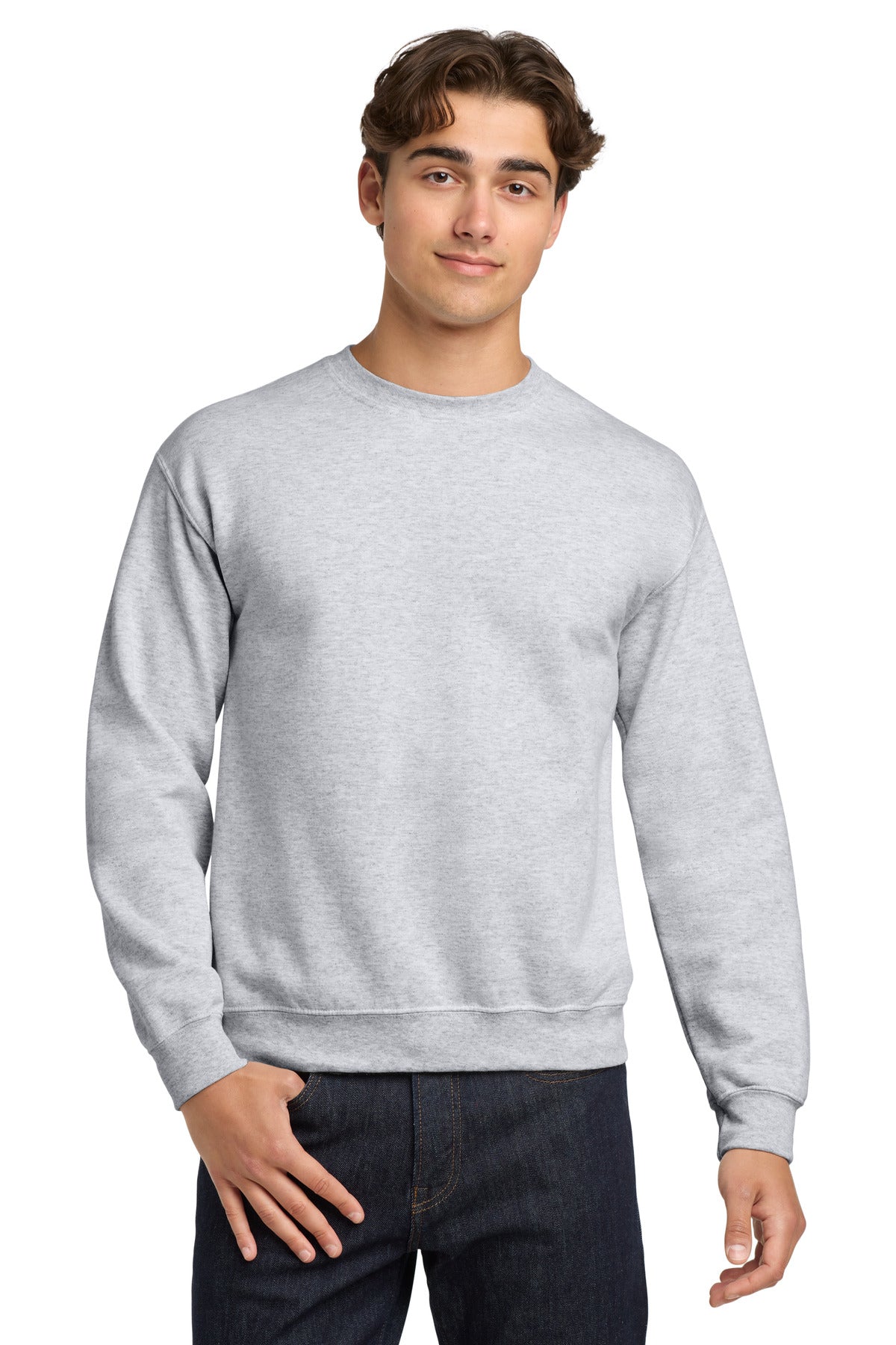 Custom Ash Heavy Blend Crewneck 18000, personalized by SanCanDo Swag in Argyle, TX