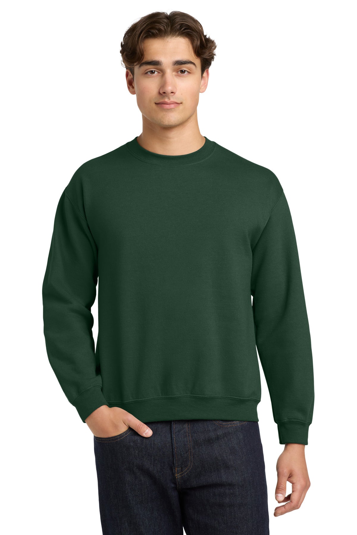 Custom Fan Dark Green Heavy Blend Crewneck 18000, personalized by SanCanDo Swag in Argyle, TX