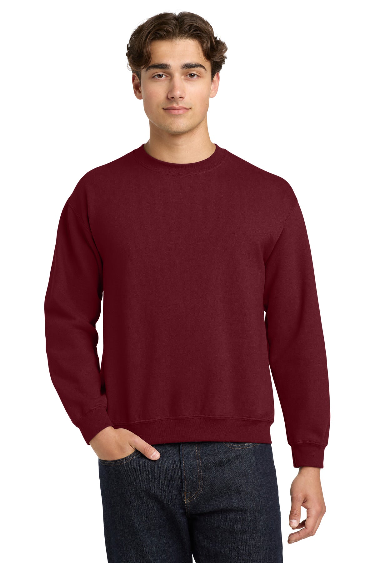Custom Garnet Heavy Blend Crewneck 18000, personalized by SanCanDo Swag in Argyle, TX