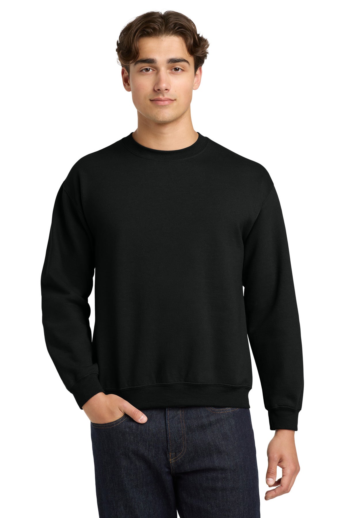 Custom Black Heavy Blend Crewneck 18000, personalized by SanCanDo Swag in Argyle, TX