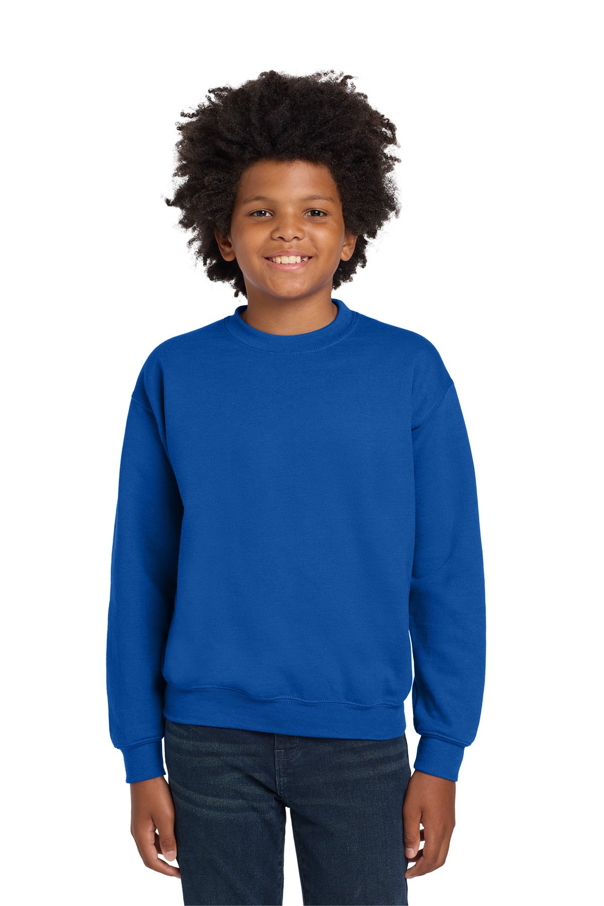 Custom Royal Youth Heavy Blend Crewneck 18000B, personalized by SanCanDo Swag in Argyle, TX