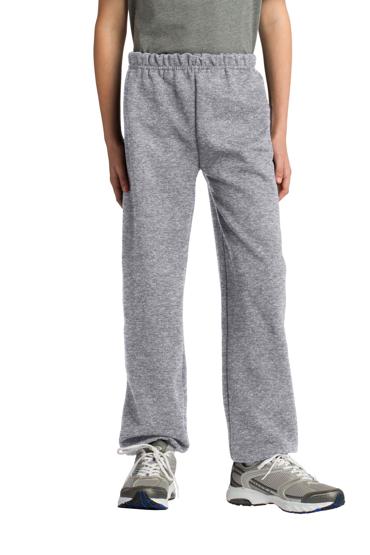 Custom Sports Grey Youth Heavy Blend Sweatpant 18200B, personalized by SanCanDo Swag in Argyle, TX
