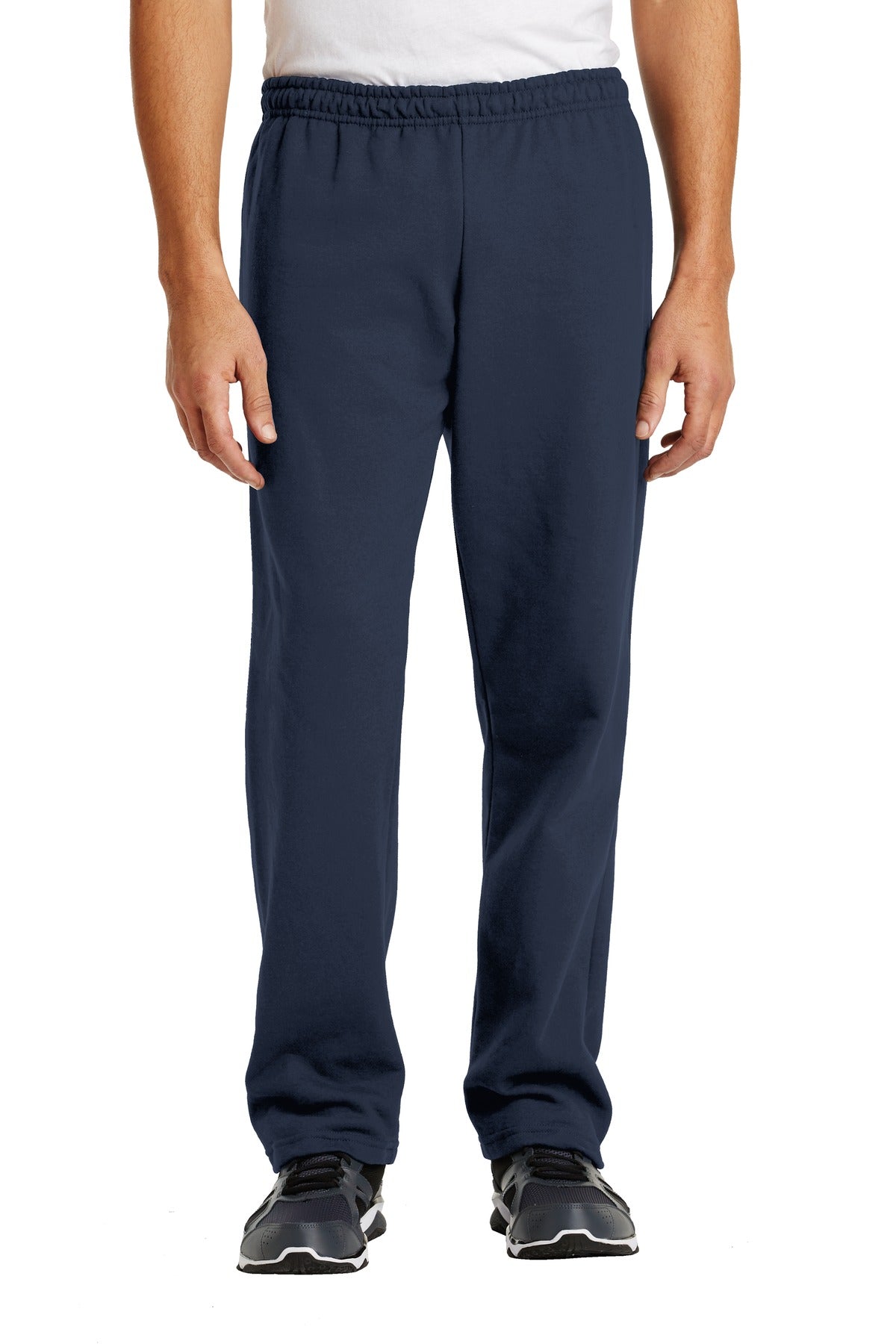 Custom Navy Heavy Blend Open Bottom Sweatpant 18400, personalized by SanCanDo Swag in Argyle, TX