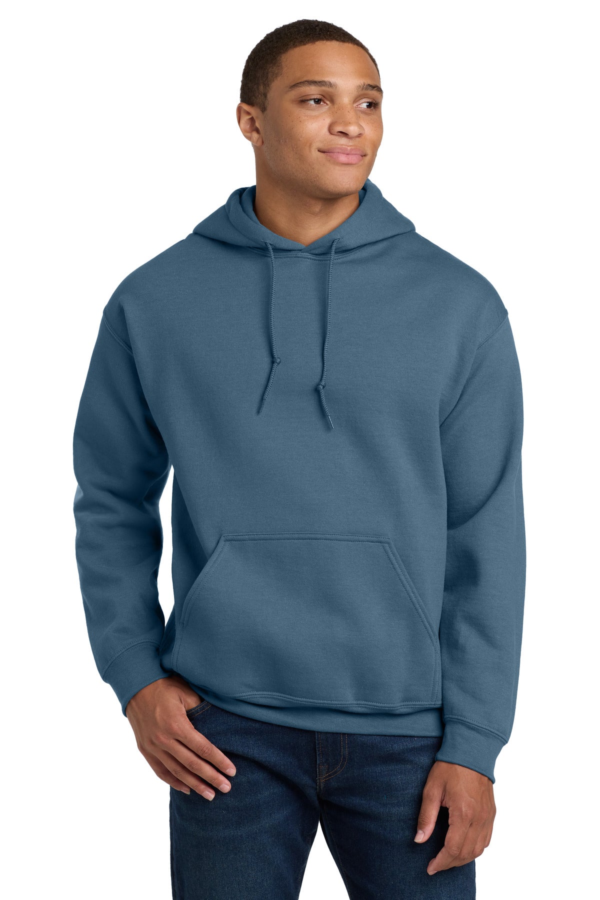 Custom Indigo Blue Heavy Blend Hoodie 18500, personalized by SanCanDo Swag in Argyle, TX