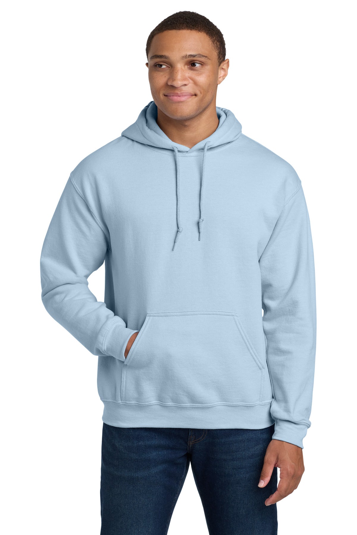 Custom Light Blue Heavy Blend Hoodie 18500, personalized by SanCanDo Swag in Argyle, TX