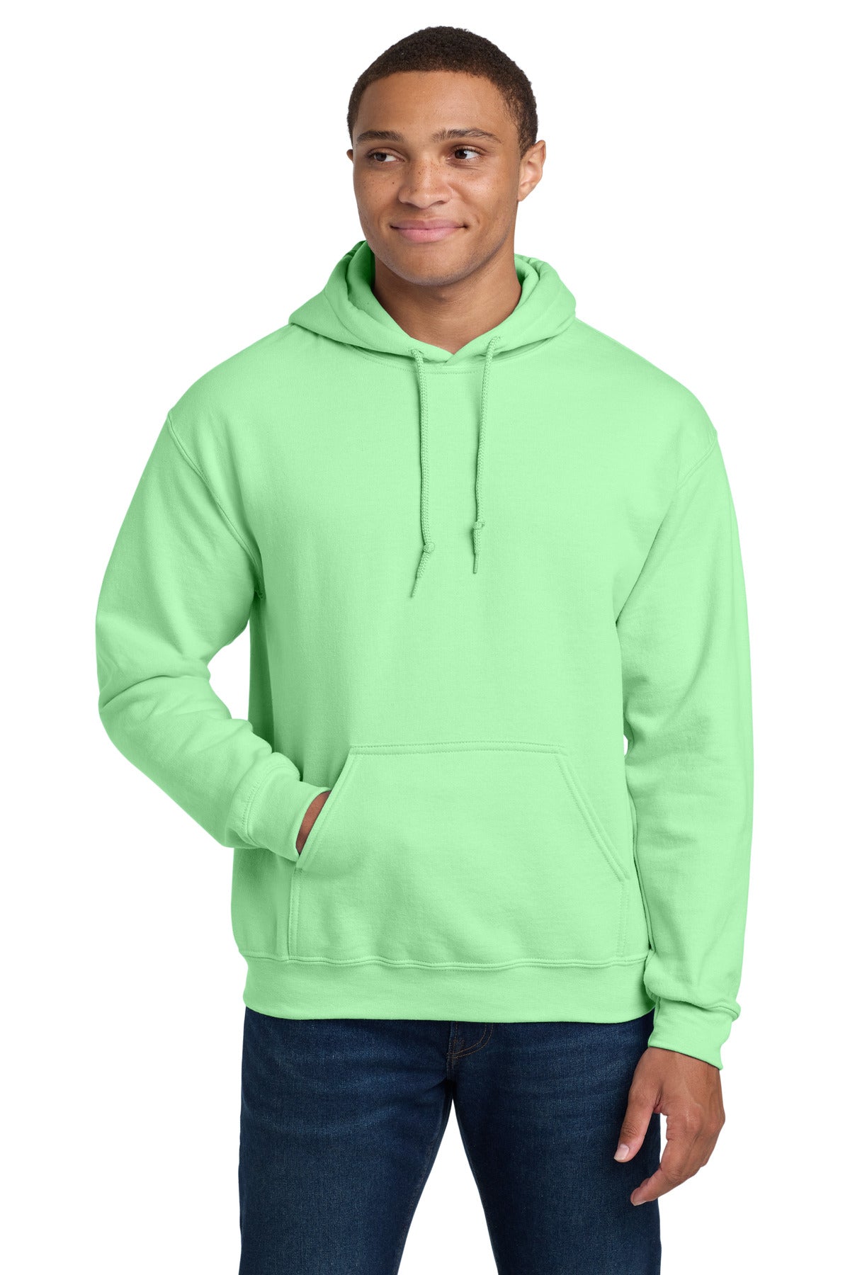 Custom Mint Green Heavy Blend Hoodie 18500, personalized by SanCanDo Swag in Argyle, TX