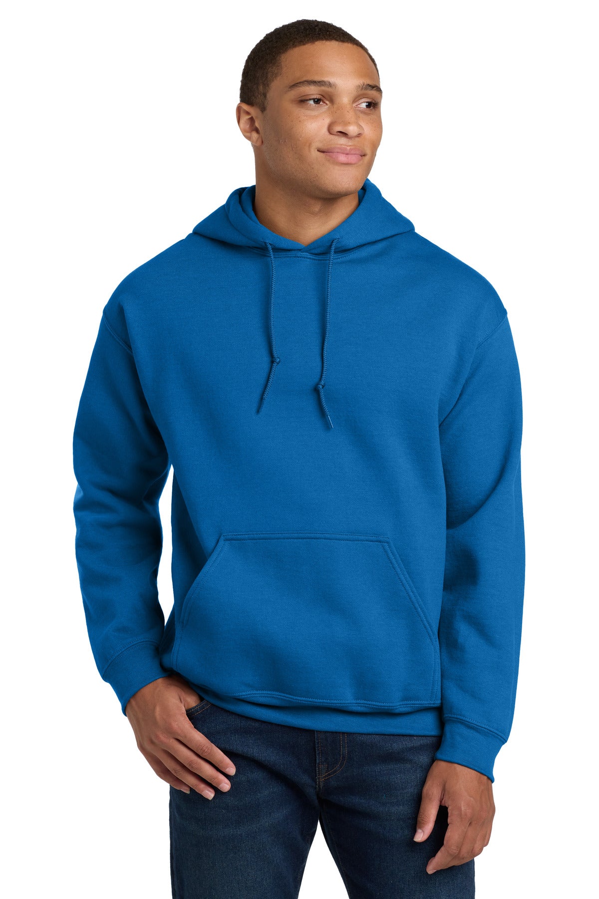 Custom Neon Blue Heavy Blend Hoodie 18500, personalized by SanCanDo Swag in Argyle, TX