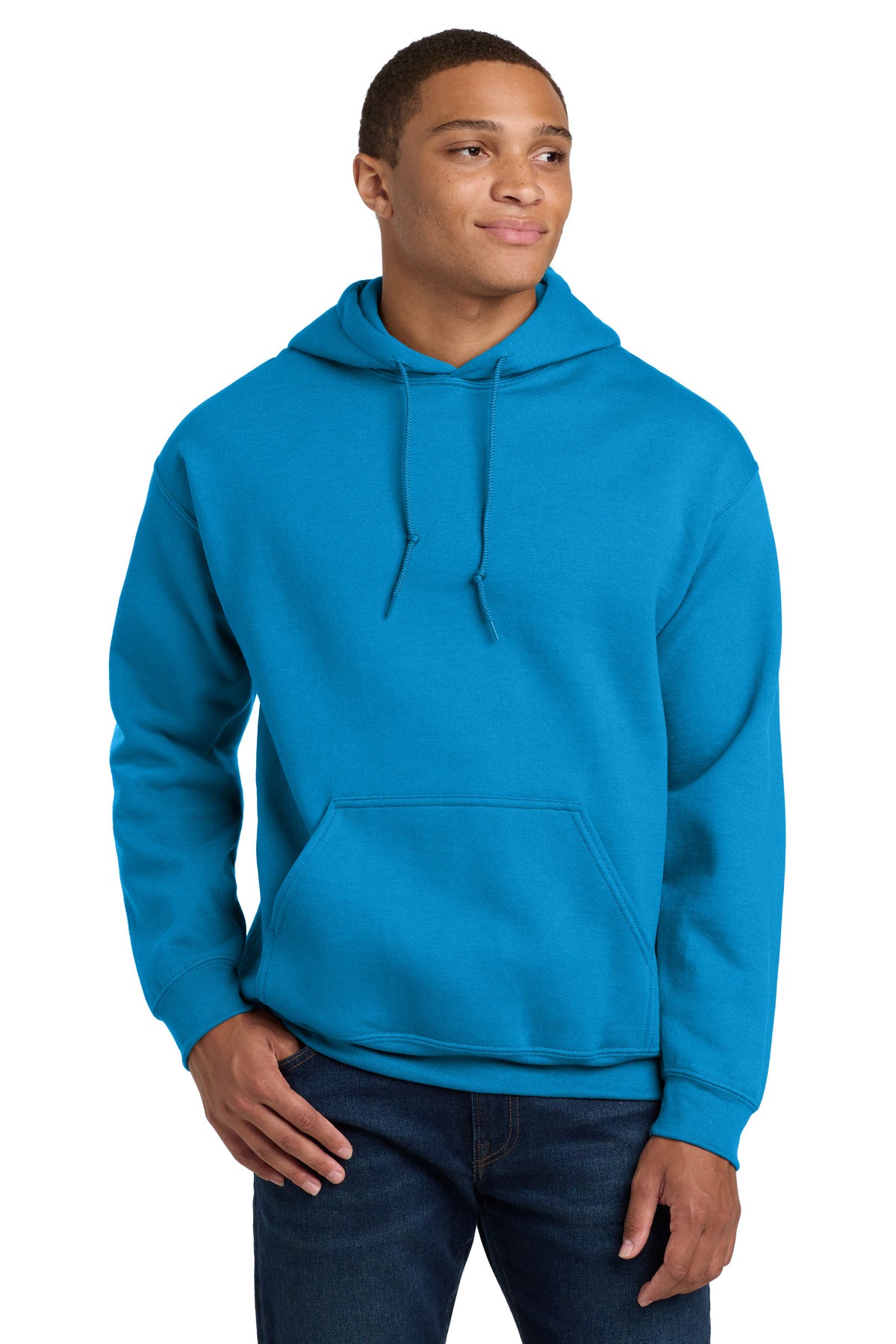 Custom Sapphire Heavy Blend Hoodie 18500, personalized by SanCanDo Swag in Argyle, TX