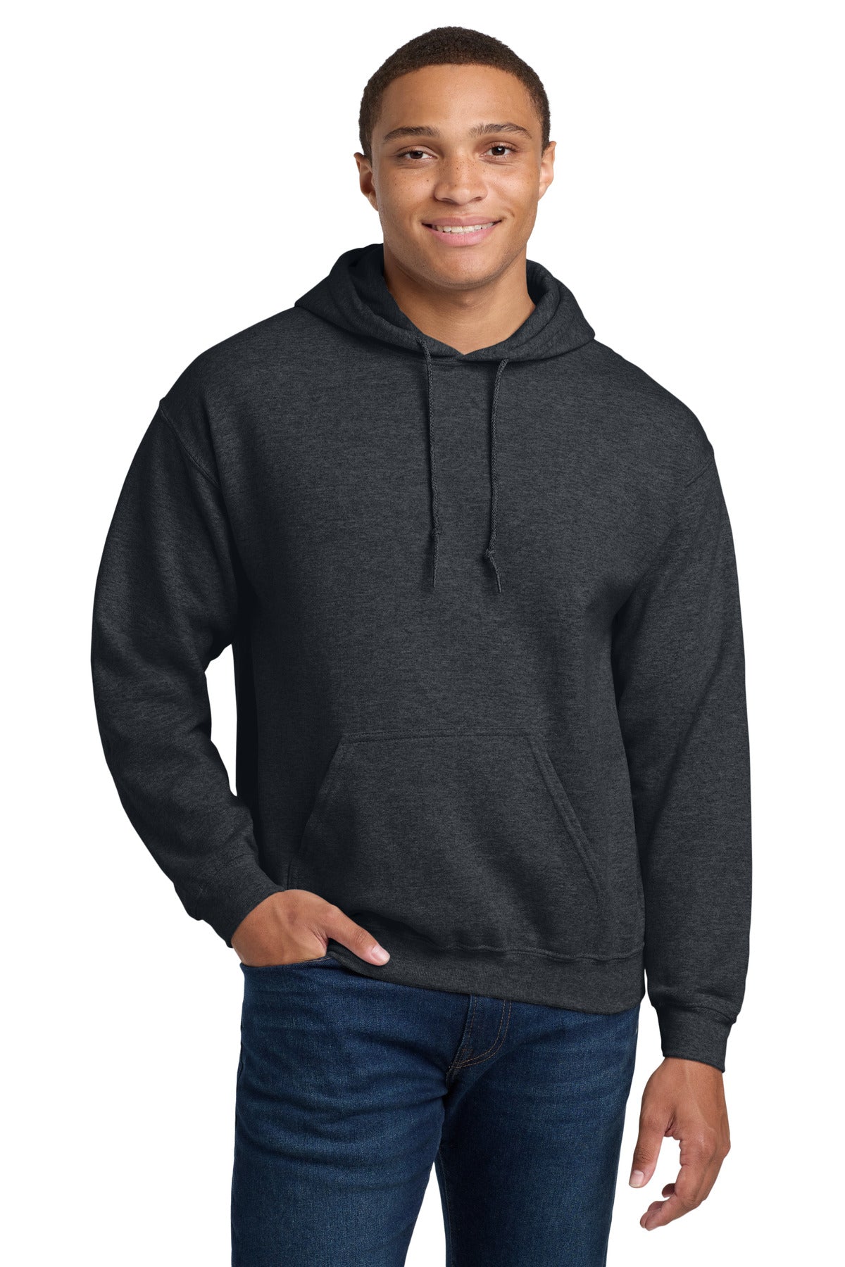 Custom Dark Heather Heavy Blend Hoodie 18500, personalized by SanCanDo Swag in Argyle, TX