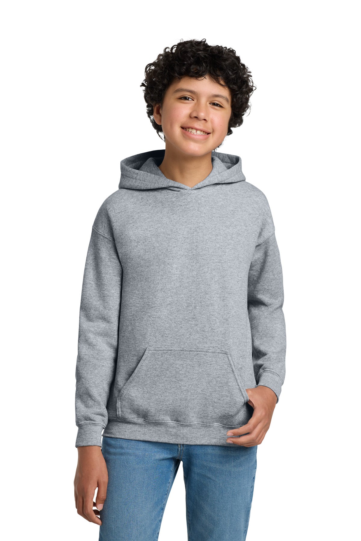 Custom Sport Grey Youth Heavy Blend Hoodie 18500B, personalized by SanCanDo Swag in Argyle, TX