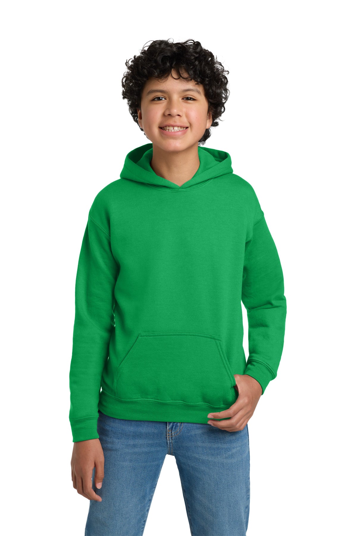 Custom Irish Green Youth Heavy Blend Hoodie 18500B, personalized by SanCanDo Swag in Argyle, TX