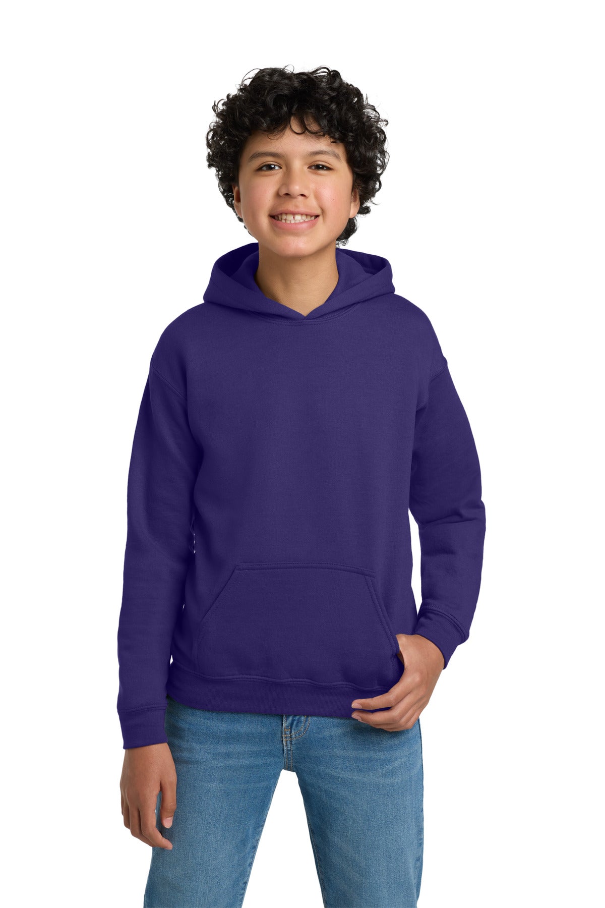 Custom Purple Youth Heavy Blend Hoodie 18500B, personalized by SanCanDo Swag in Argyle, TX