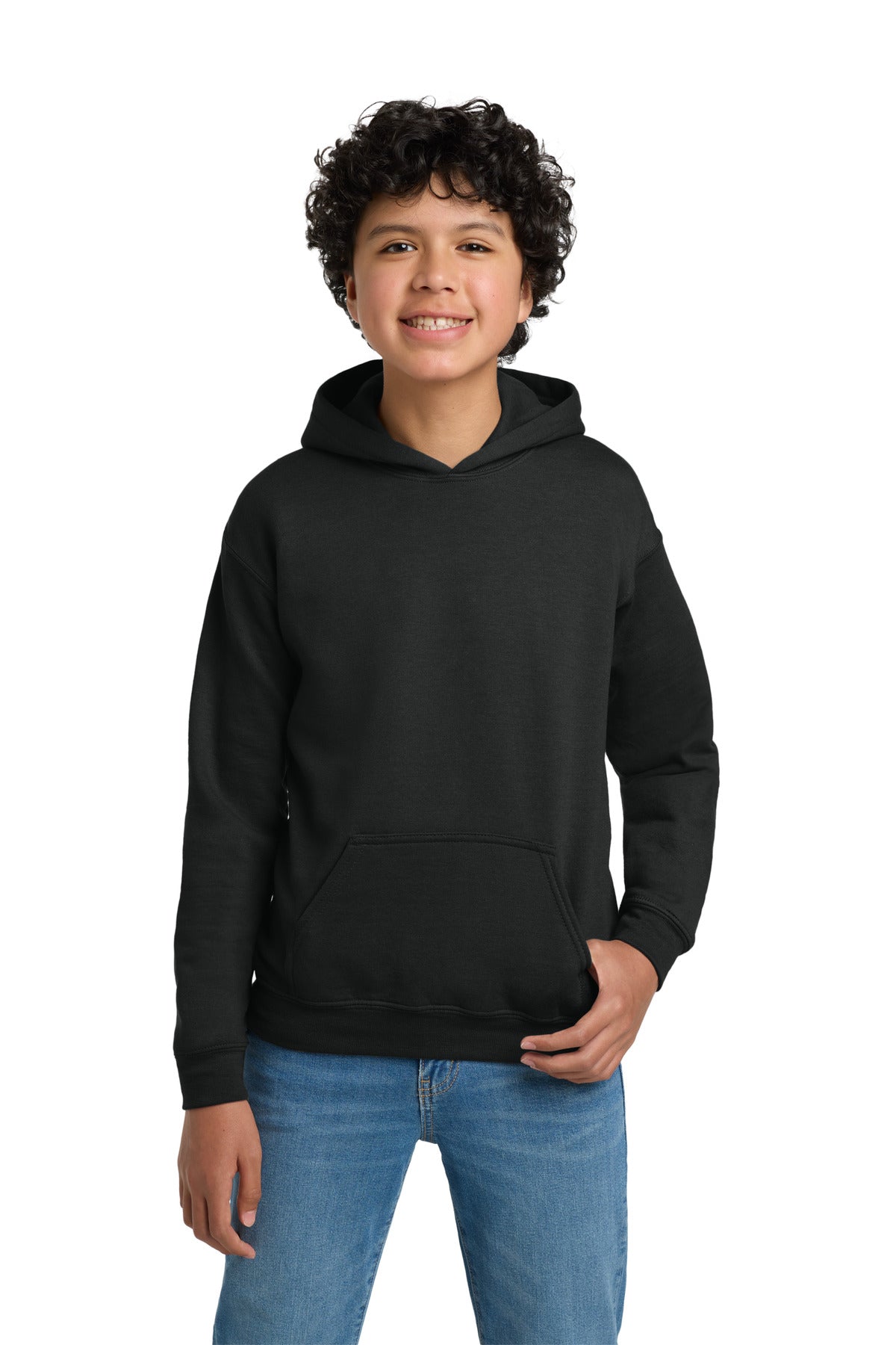 Custom Black Youth Heavy Blend Hoodie 18500B, personalized by SanCanDo Swag in Argyle, TX
