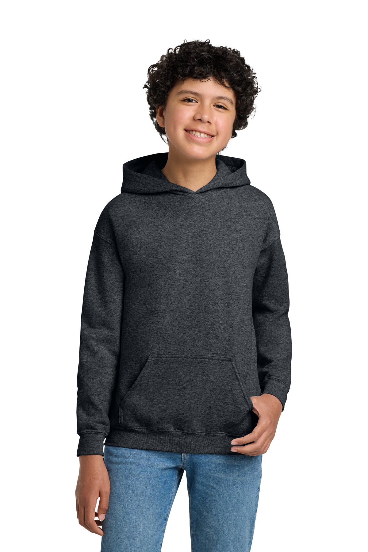 Custom Dark Heather Youth Heavy Blend Hoodie 18500B, personalized by SanCanDo Swag in Argyle, TX