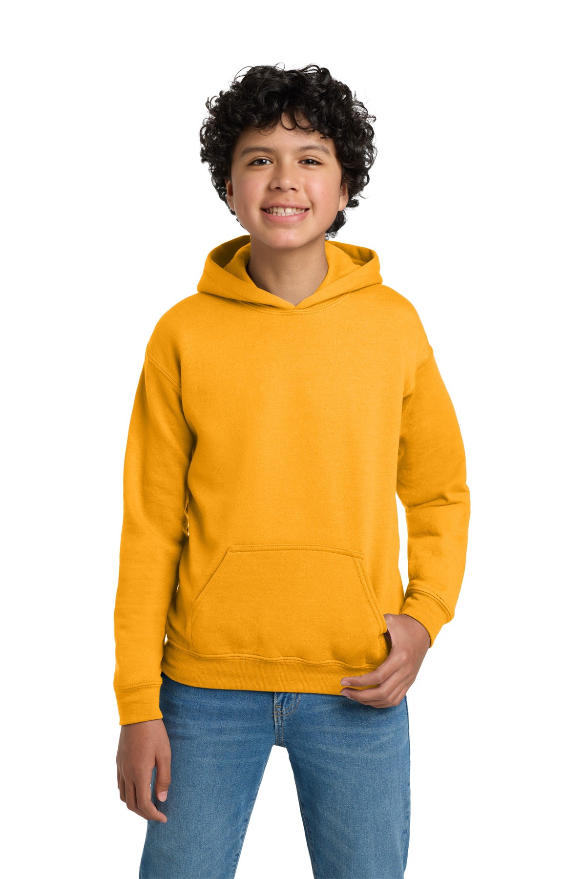 Custom Gold Youth Heavy Blend Hoodie 18500B, personalized by SanCanDo Swag in Argyle, TX