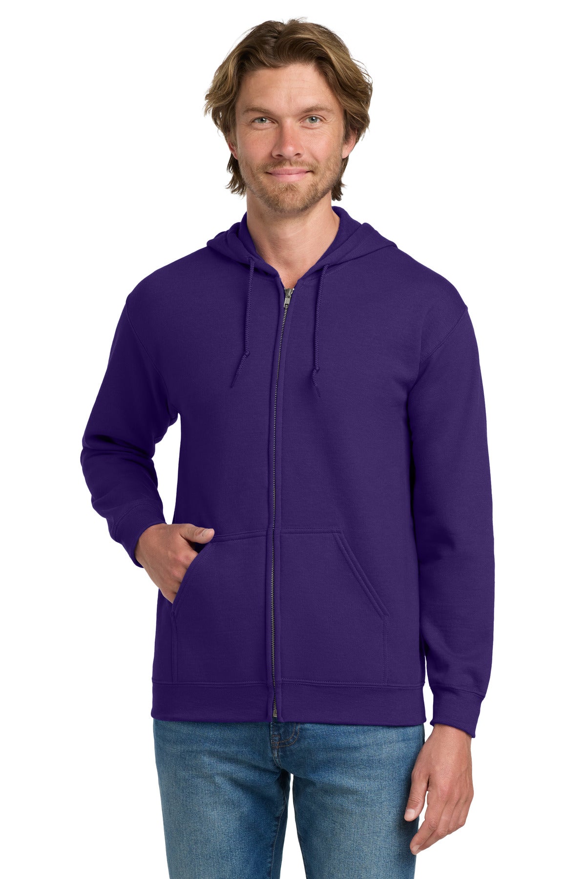 Custom Purple Heavy Blend Full-Zip Hoodie 18600, personalized by SanCanDo Swag in Argyle, TX